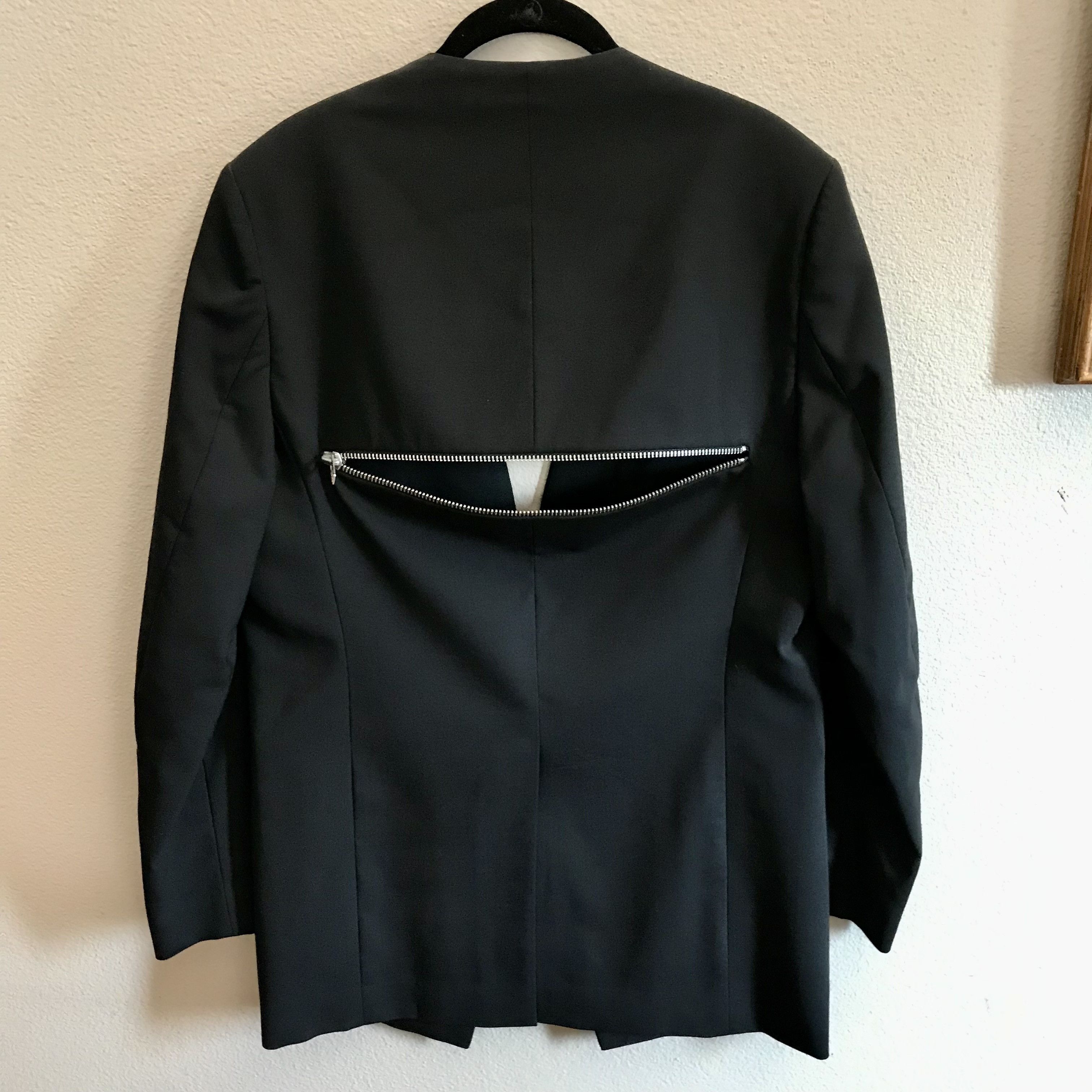 Concepts d'Odeur ODEUR Studios Zip Pocket Blazer 100% Black Wool Size 40R - 4 Thumbnail