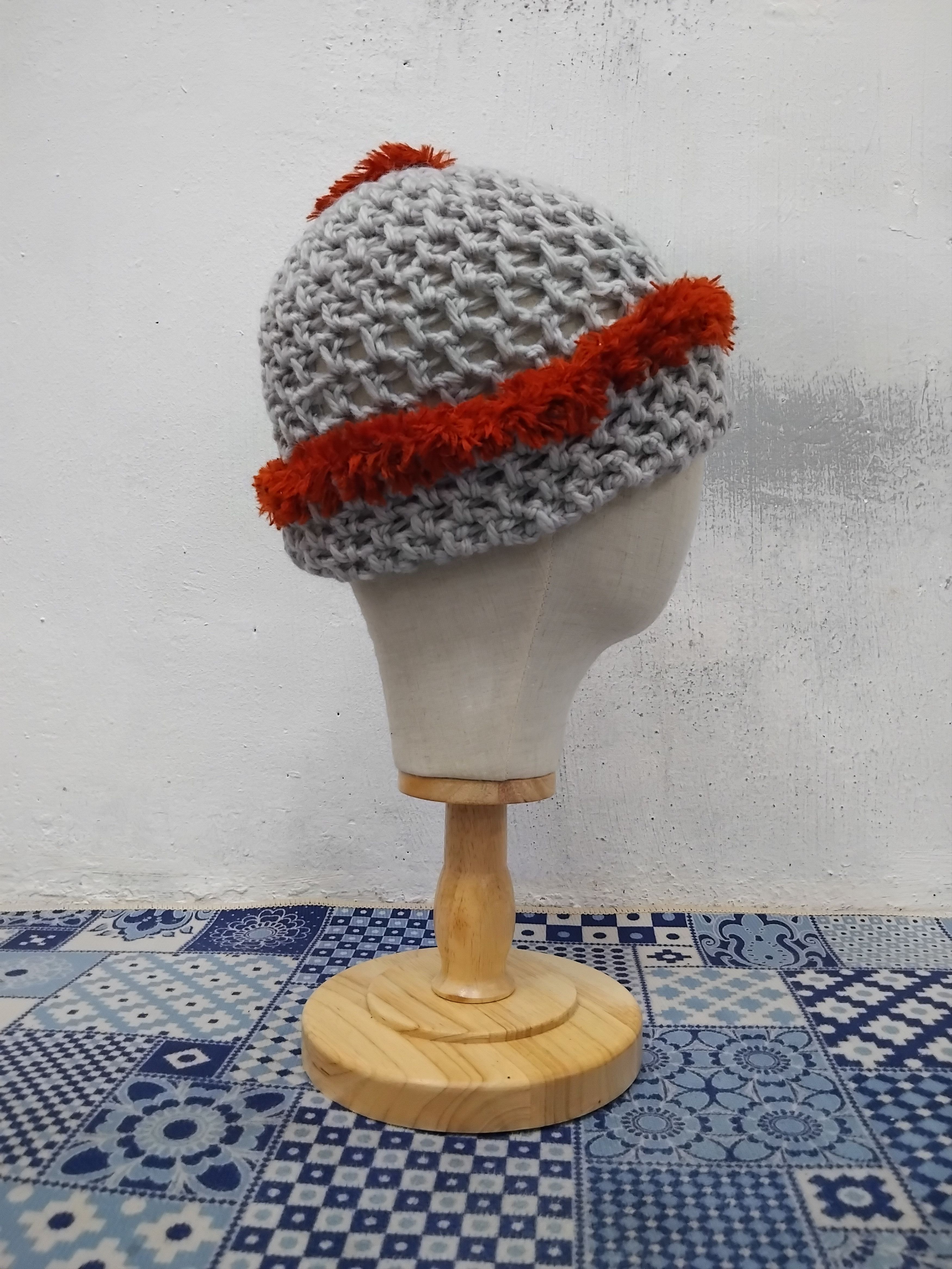 Japanese Brand 💥Unnamed Grey orange colour beanie hat Size ONE SIZE - 5 Thumbnail