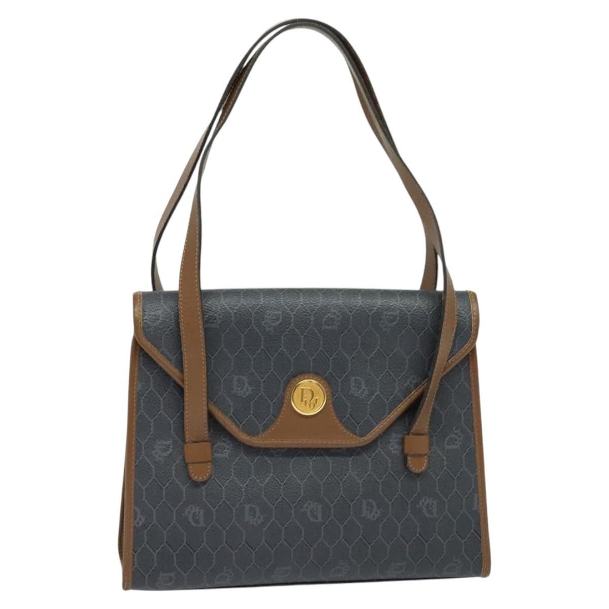 Dior DIOR Honeycomb Canvas Hand Bag Pvc Leather Gray Gold Size ONE SIZE - 2 Thumbnail