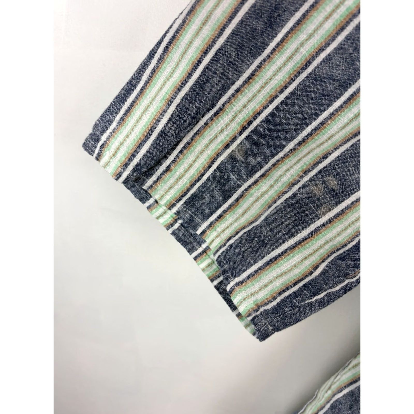 Vintage Coastal Lagenlook Beach Tunic Top Shirt Womens 2X Striped Asymetrical Blue Linen Size XXL / US 16-18 / IT 52-54 - 6 Thumbnail