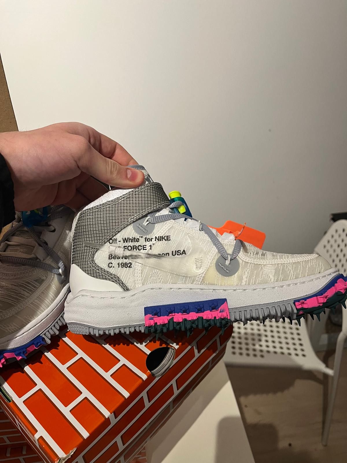 Nike × Off-White Nike Air Force 1 Mid Off-White 36 Size US 5 / IT 35 - 5 Thumbnail