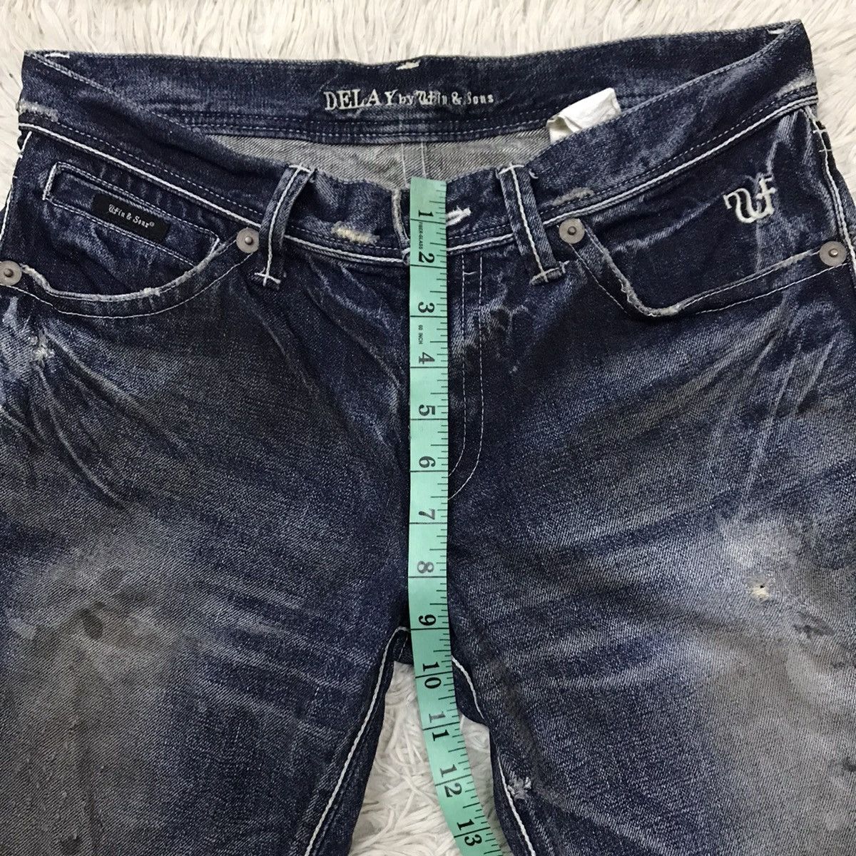 &SONS Vintage Delay Ufin & Sons Distressed Denim Flare Jeans Size US 32 / EU 48 - 24 Thumbnail