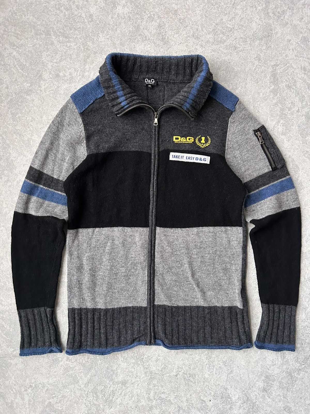 Dolce & Gabbana Y2K Dolce Gabbana Take a Challenge Zip Up Wool Sweater Size US M / EU 48-50 / 2 - 3 Thumbnail