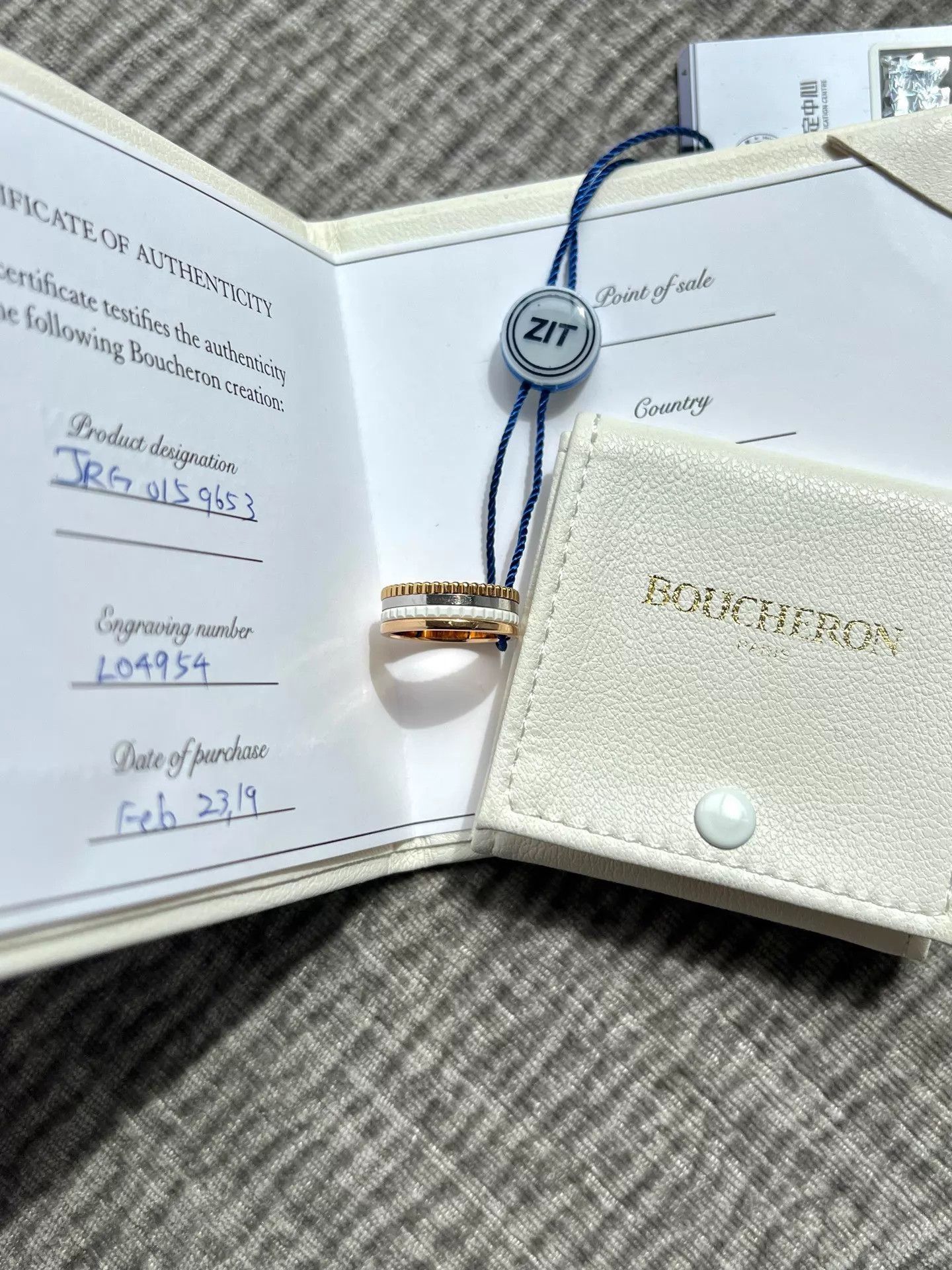 Other Boucheron White Ceramic 18k Ring 53 2019 Card Size ONE SIZE - 4 Thumbnail