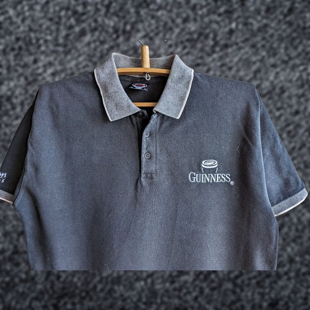 Vintage Guinness Polo Shirt Black Cotton M Mens Polo Shirt Size US M / EU 48-50 / 2 - 1 Thumbnail