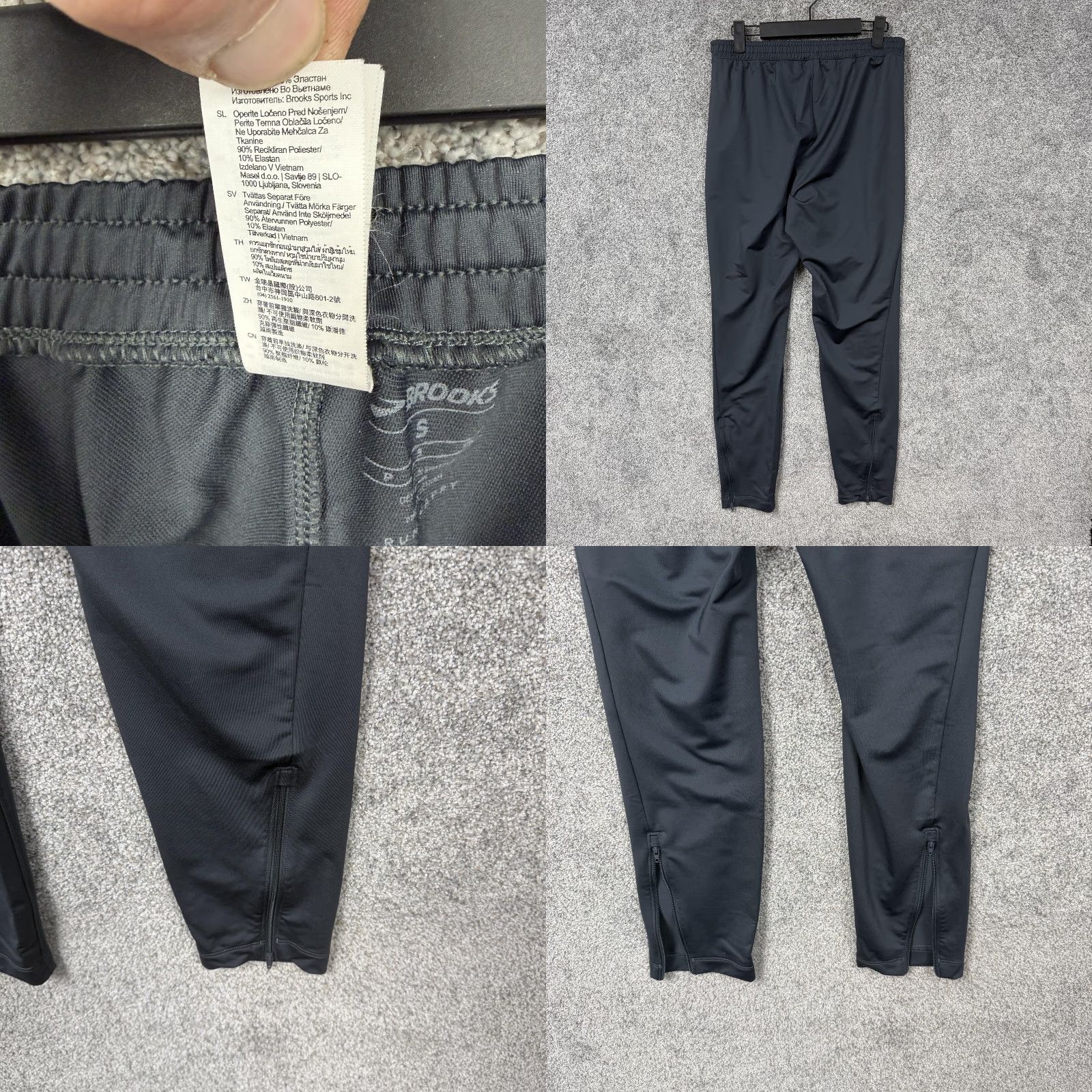 Brooks Brooks Spartan Pants Mens Small Gray Running Ankle Zip Athletic Sporty Layering Size US 29 - 9 Thumbnail