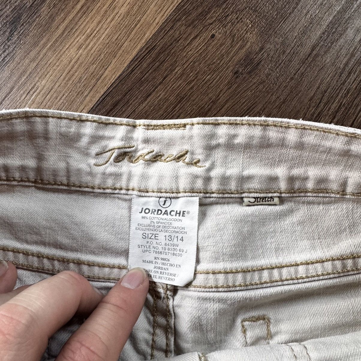 Jordache Y2K Jordache Surf Mini Skirt Tan Floral Embroidered Design Size 35" - 4 Thumbnail