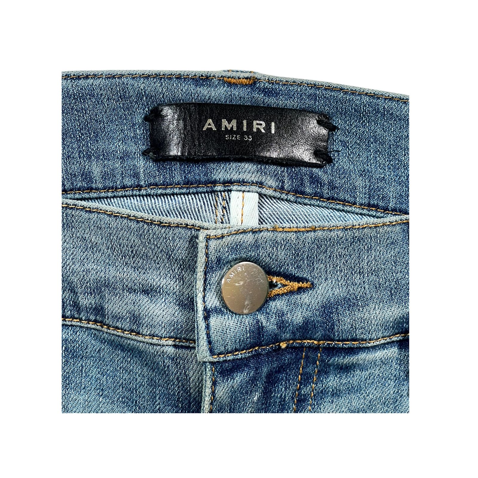 Amiri Amiri Patchwork Light Wash & Blue Jeans Size US 33 - 4 Thumbnail