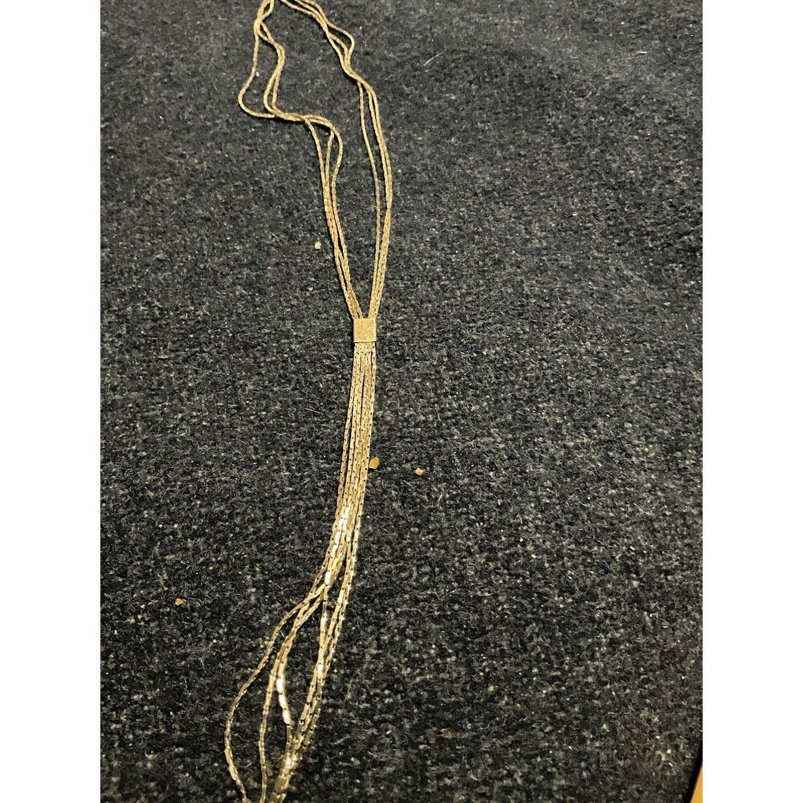 Other 925 Italy 6 Strand Necklace 14in 5in Tassel Total Length 19 Size ONE SIZE - 1 Thumbnail