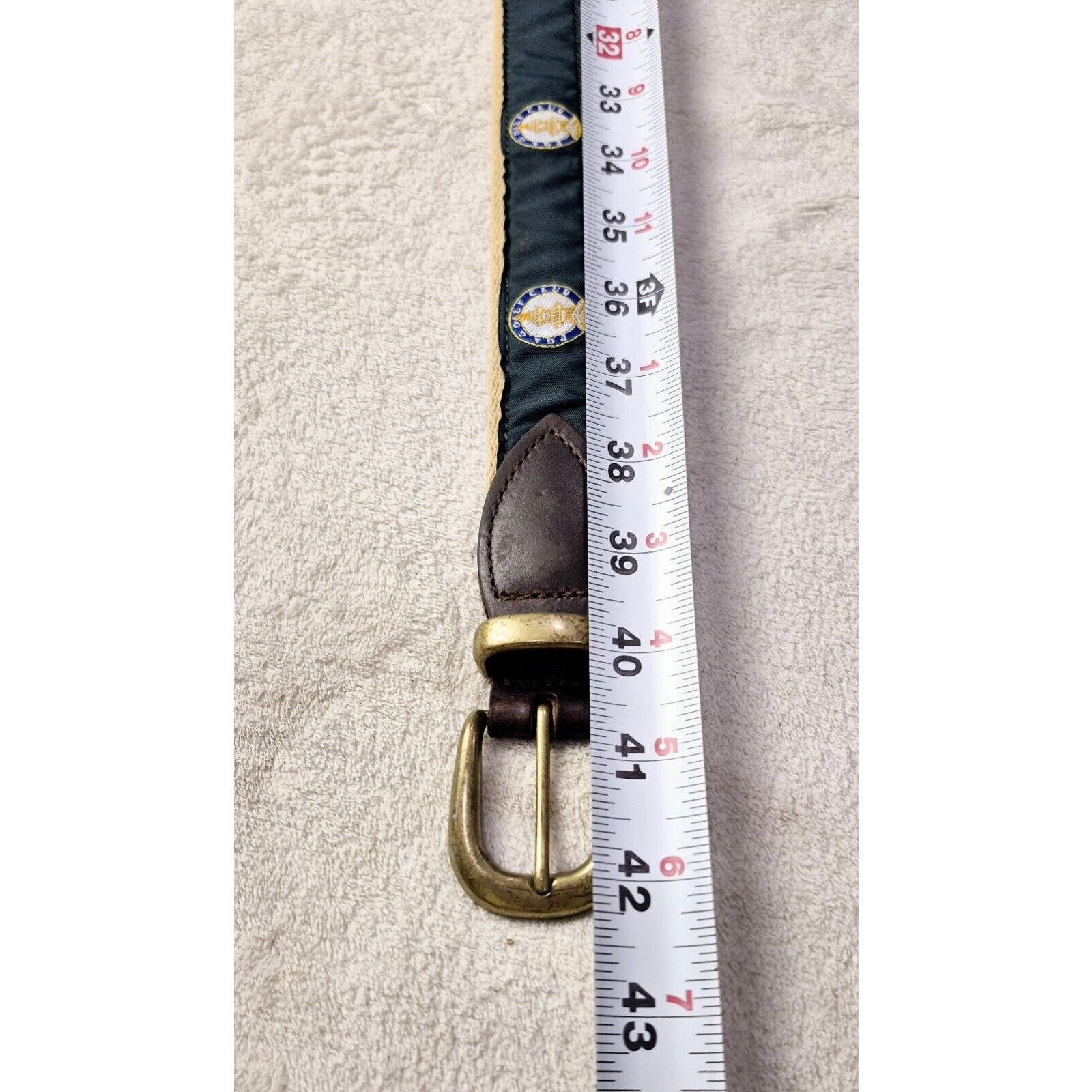 &Daughter YRI PGA Golf Embroidered Canvas & Leathe Belt Size 38/95 Size 38 - 2 Thumbnail