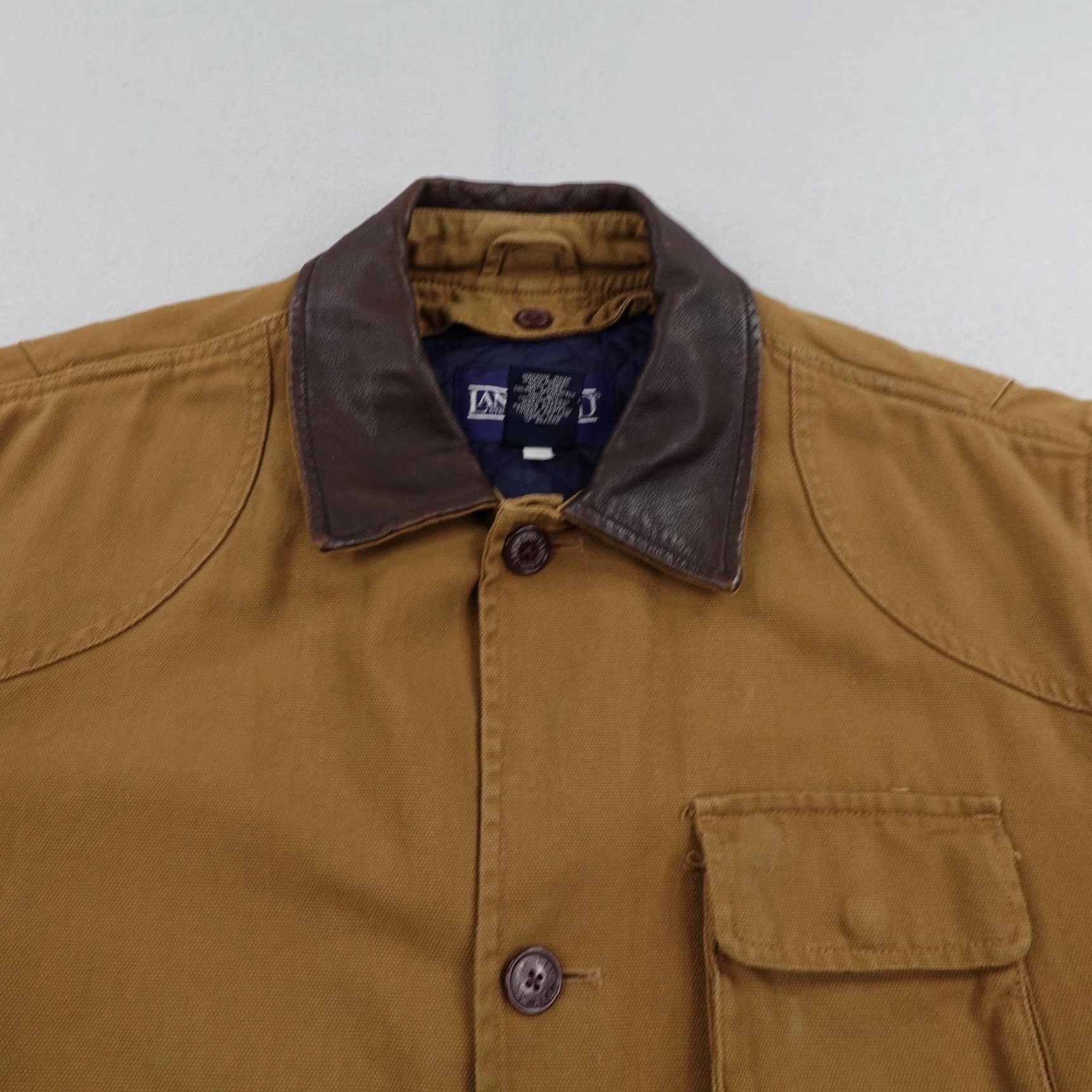 Lands' End Lands' End Jacket Mens Large Brown Canvas Field Chore Coat Quilted Removable Liner Mid-Length Workwear Casual Mens Size US L / EU 52-54 / 3 - 2 Thumbnail