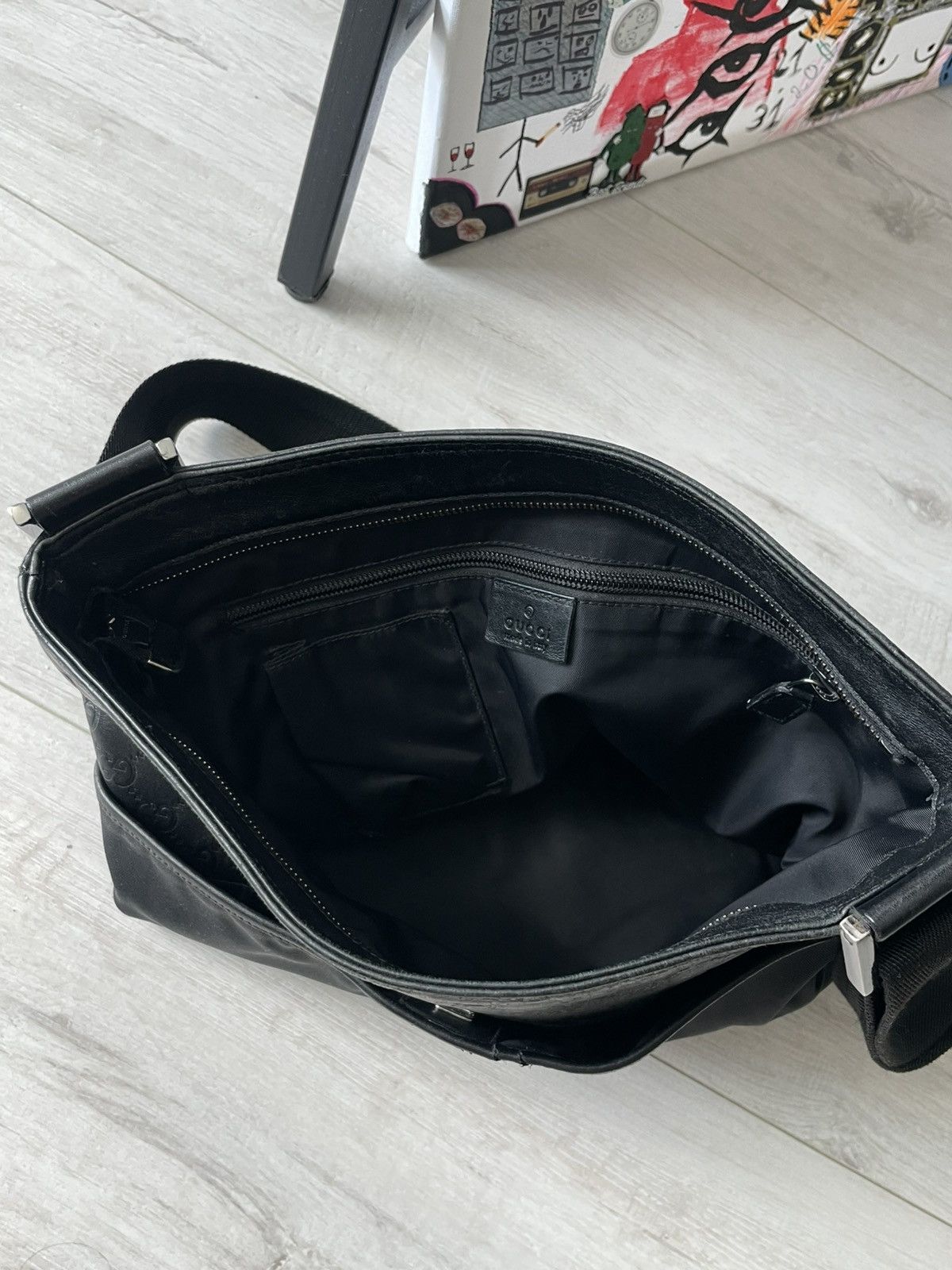 Gucci Gucci Guccissima Messenger Bag Black Monogram Size ONE SIZE - 12 Thumbnail