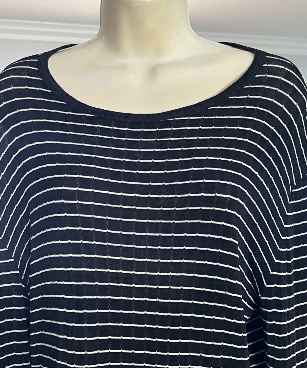 Giorgio Armani GIORGIO ARMANI Striped Stretch Long Sleeve Top Size S / US 4 / IT 40 - 6 Thumbnail