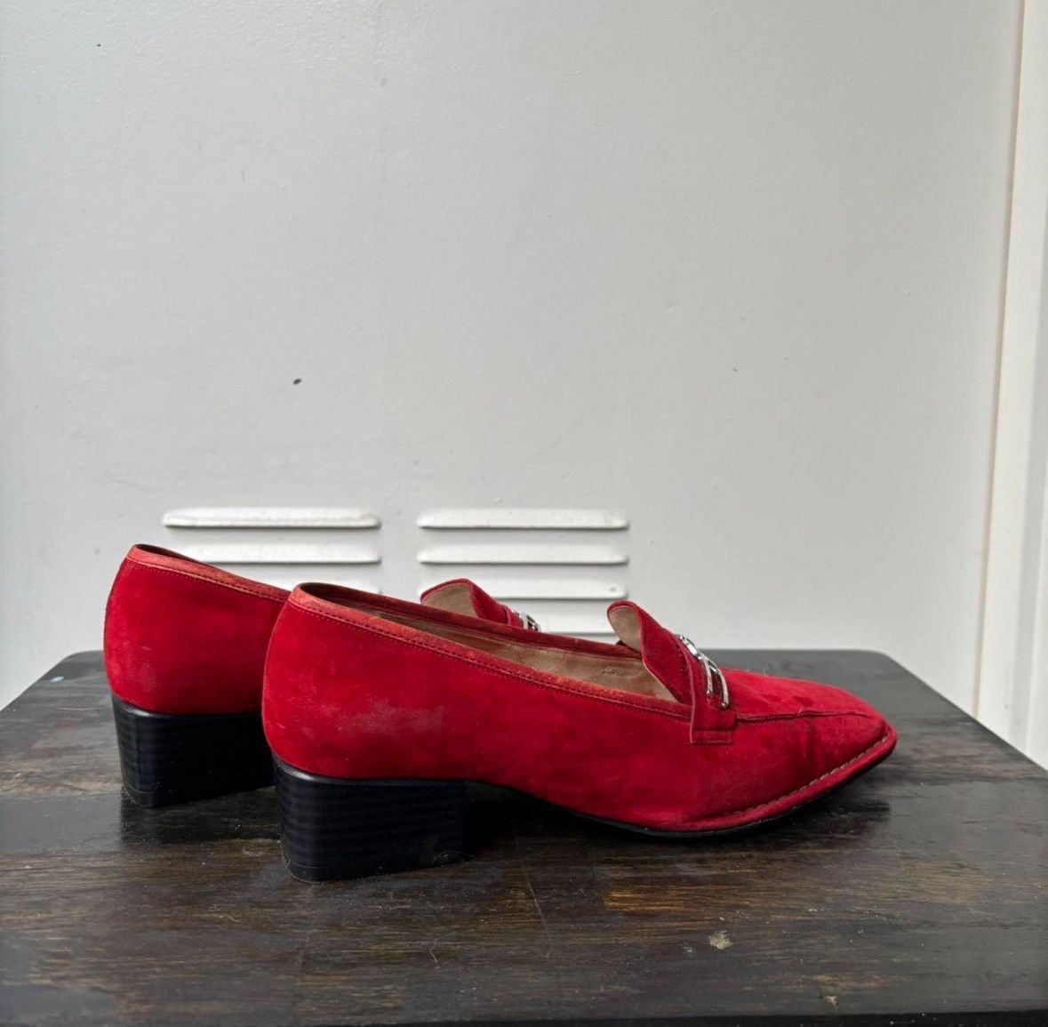 Vintage TRU VTG 70s RED SUEDE LOAFERS Size US 7.5 / IT 37.5 - 4 Thumbnail