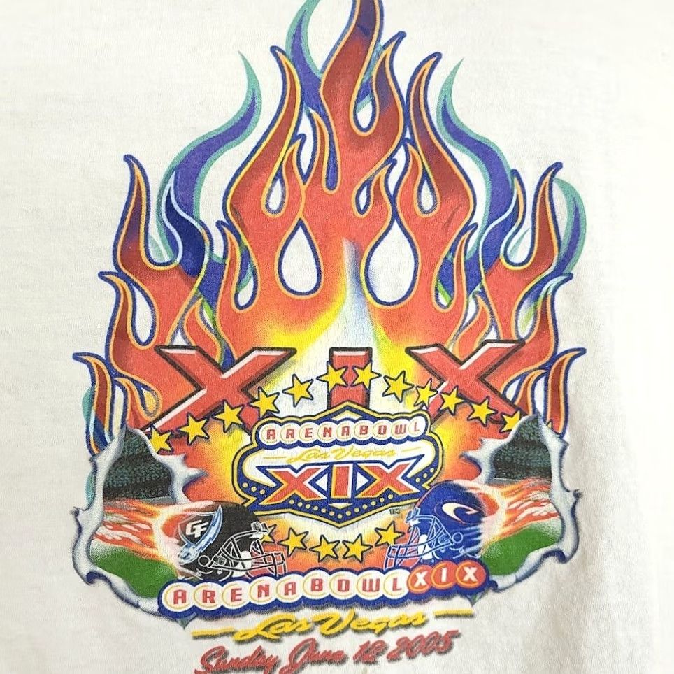 Gildan VINTAGE ArenaBowl XIX T Shirt Mens 2XL White AFL Football Las Vegas Arena Football League 2005 Size US XXL / EU 58 / 5 - 3 Thumbnail