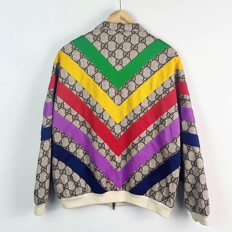 Gucci GucciBeige striped logo logo full print jacket 2503-Nextarr Size US S / EU 44-46 / 1 - 2 Thumbnail
