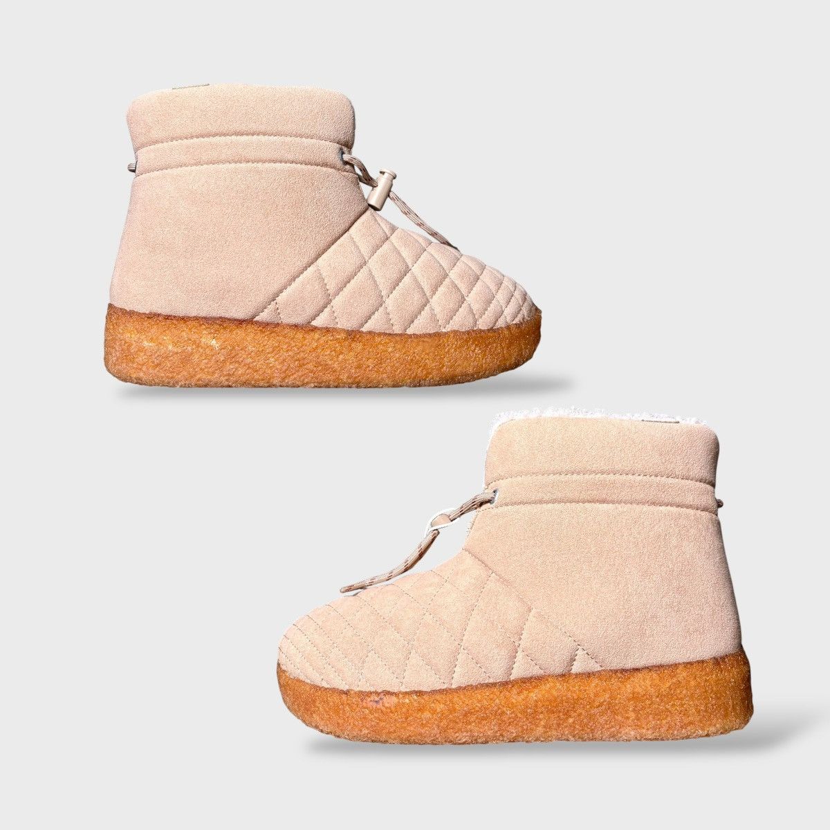 Malibu Sandals Malibu Women Quilted Fabric Little Dume Beige Boots Sz 7 Size US 7 / IT 37 - 5 Thumbnail
