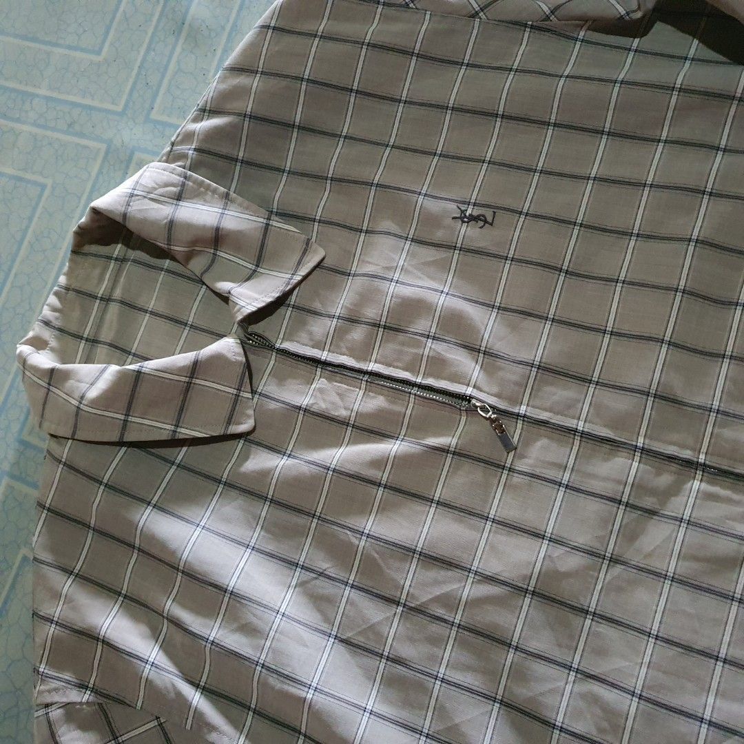 Yves Saint Laurent ❤plaid❤ YSL tartan jacket vintage 80's Size US L / EU 52-54 / 3 - 3 Thumbnail