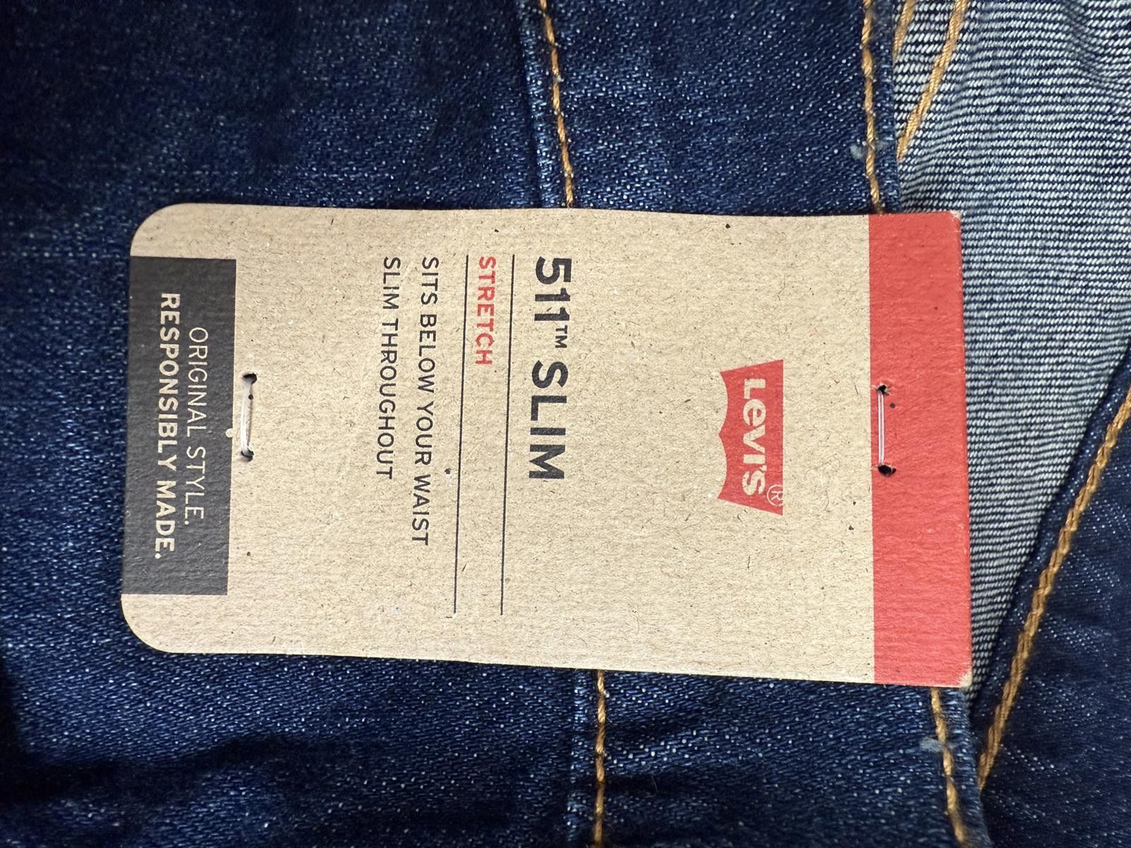 Levi's Levi's 511 Slim Stretch Dark Blue Jeans Size US 36 / EU 52 - 2 Thumbnail