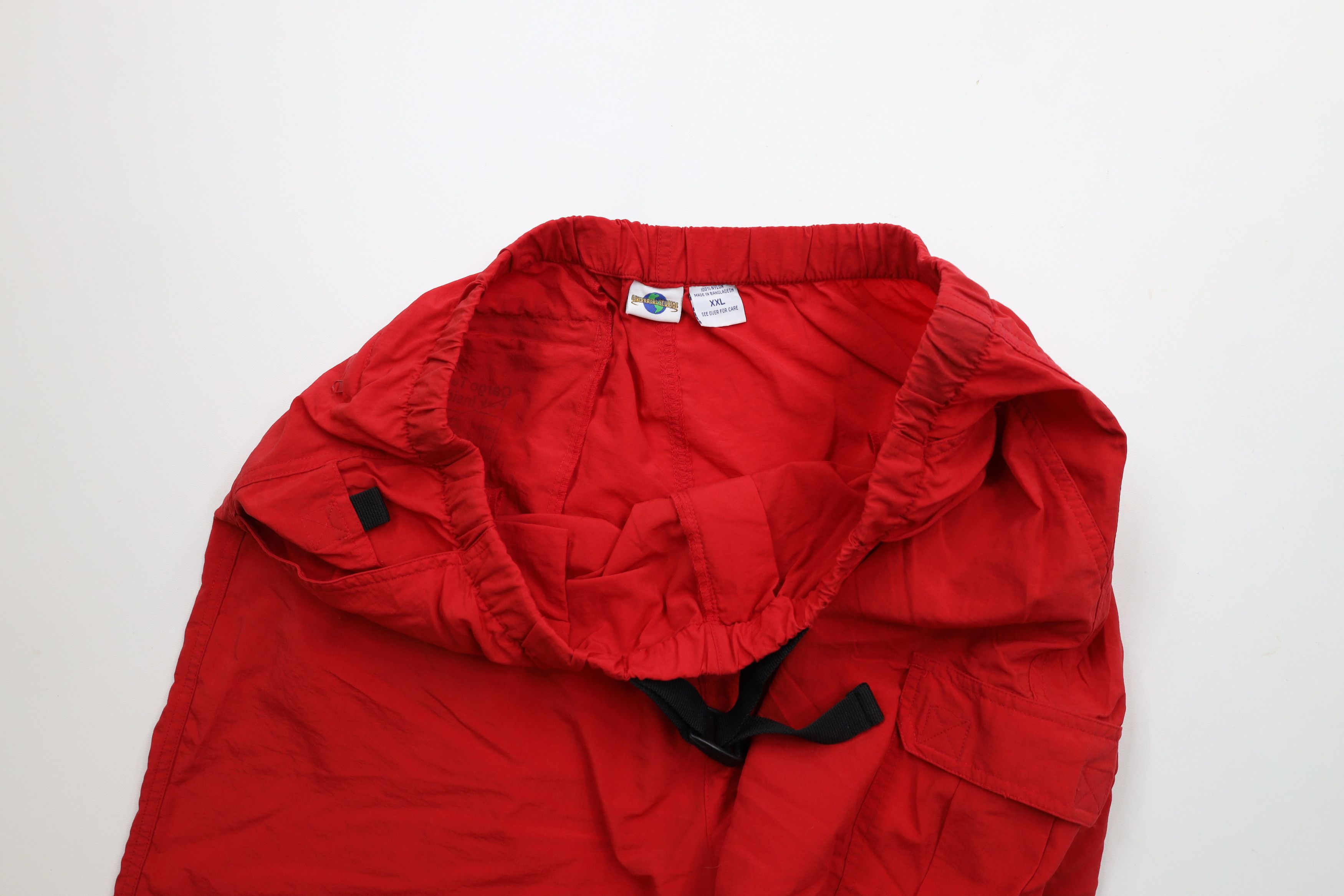 Universal Studios × Vintage Vintage 90s Universal Studios Belted Cargo Shorts Red Nylon Size US 38 / EU 54 - 7 Thumbnail