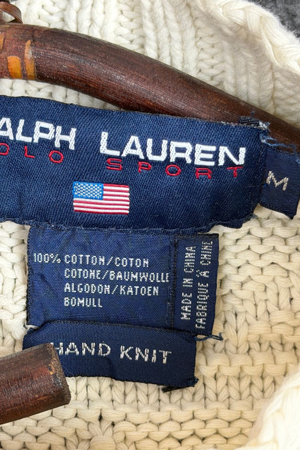 Polo Ralph Lauren Polo Sport Ralph Lauren Hand-Knit Cable Vest – SS96 Size M / US 6-8 / IT 42-44 - 3 Thumbnail