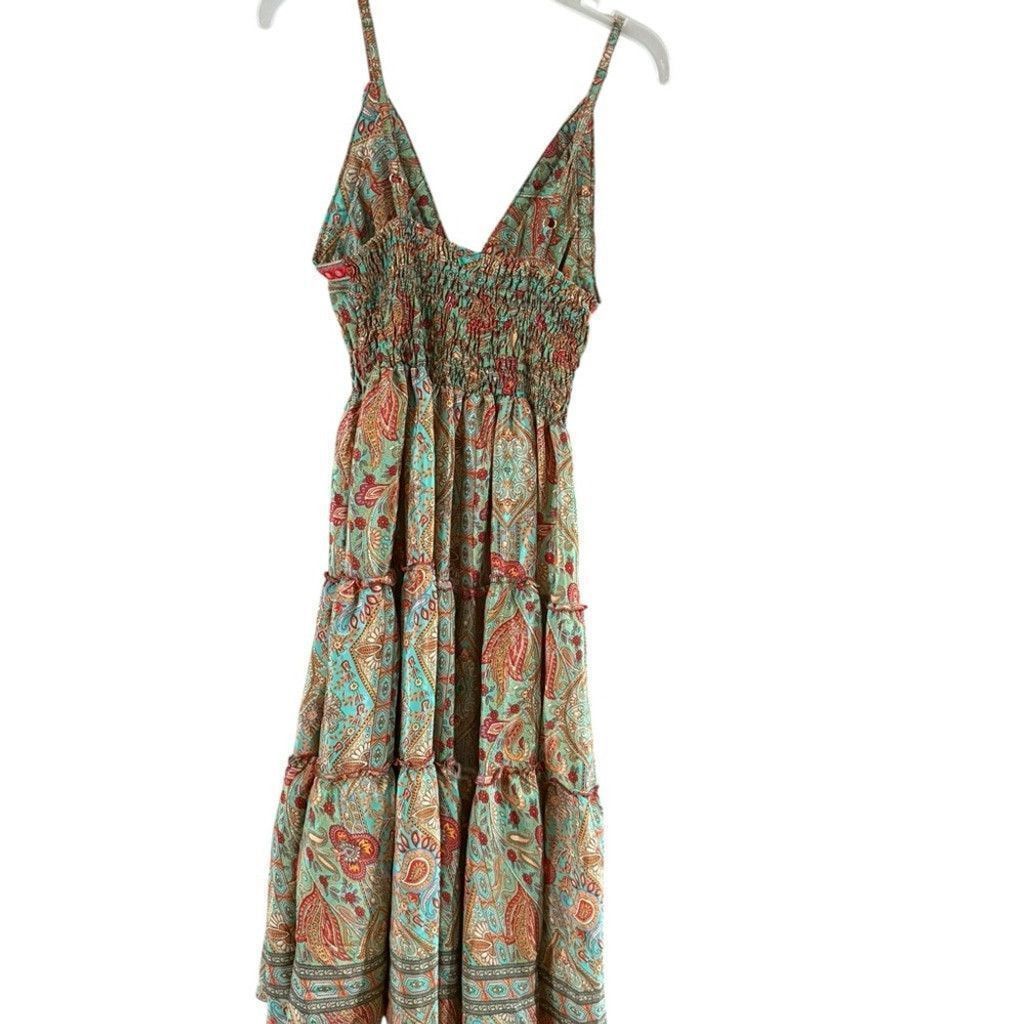 I.AM.GIA Gia Vibrant Paisley Mini Dress - Green and Red Size XXS / US 00 / IT 34 - 3 Thumbnail