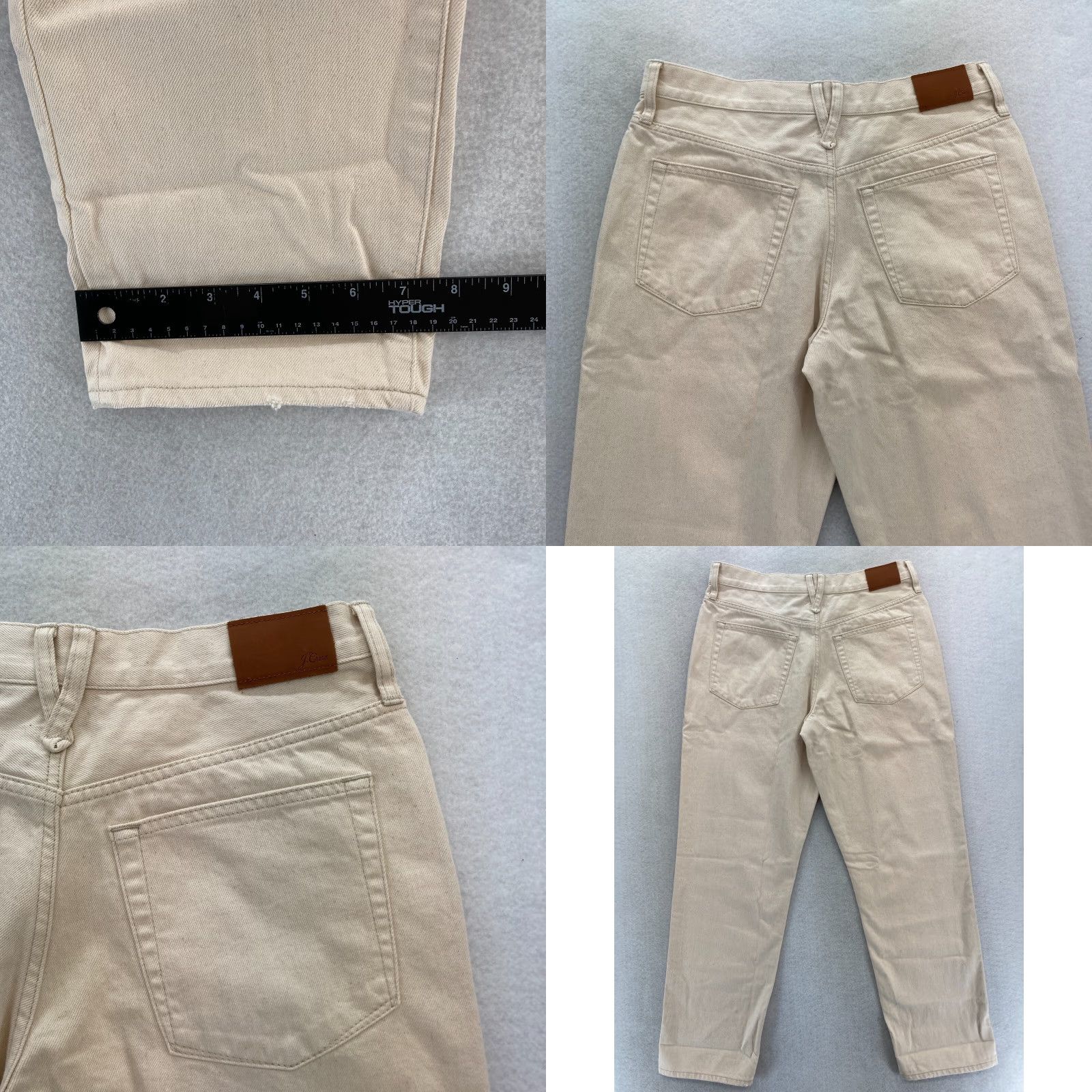 J.Crew J.CREW Slouchy Boyfriend Jeans Women's 28 Straight Leg Beige Denim Ankle Crop Jeans Size 28" / US 6 / IT 42 - 9 Thumbnail