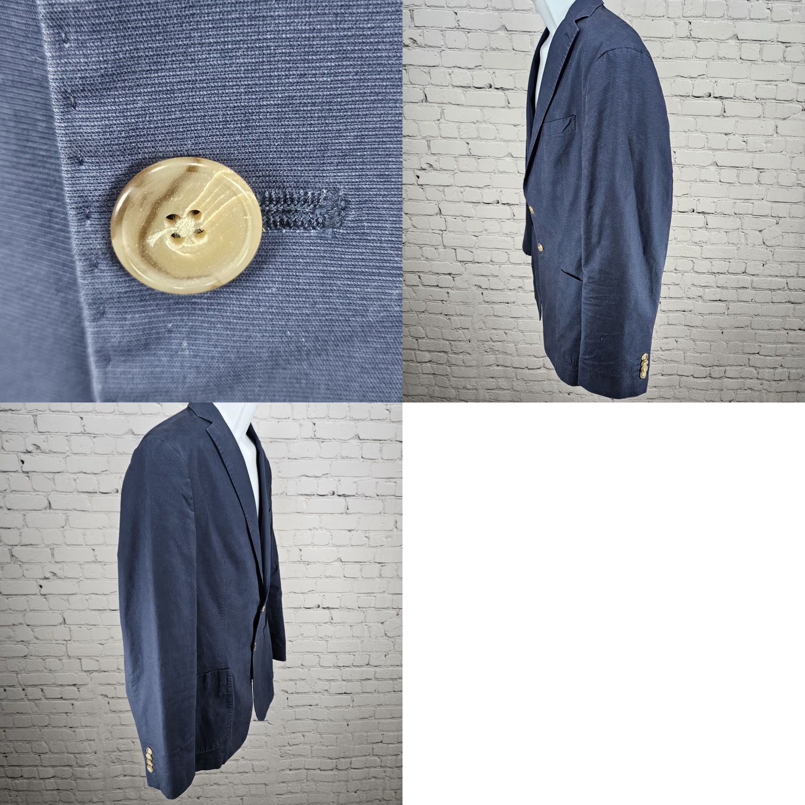 Jos. A. Bank Jos A Bank Navy Blazer Sport Coat 2 Button Regular 44R Men Blue Solid Notch Lapel Classic Relaxed Fit 44R Mens Size 44R - 9 Thumbnail