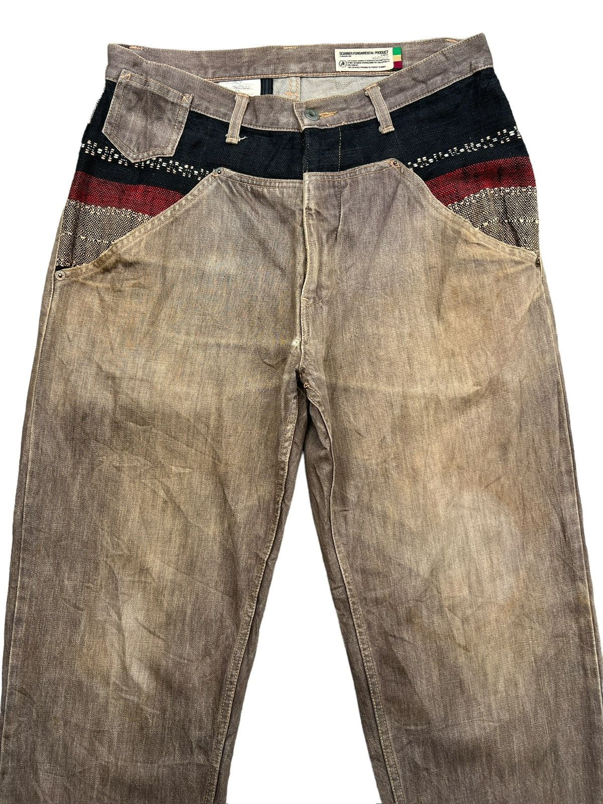Vintage Scanner Japan Distressed Patchwork Brown Pants 33x30