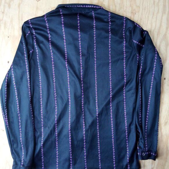Sears × Vintage Vintage 70s Sears Ringed Stripes Polyester Disco Shirt Size XXL / US 16-18 / IT 52-54 - 5 Thumbnail