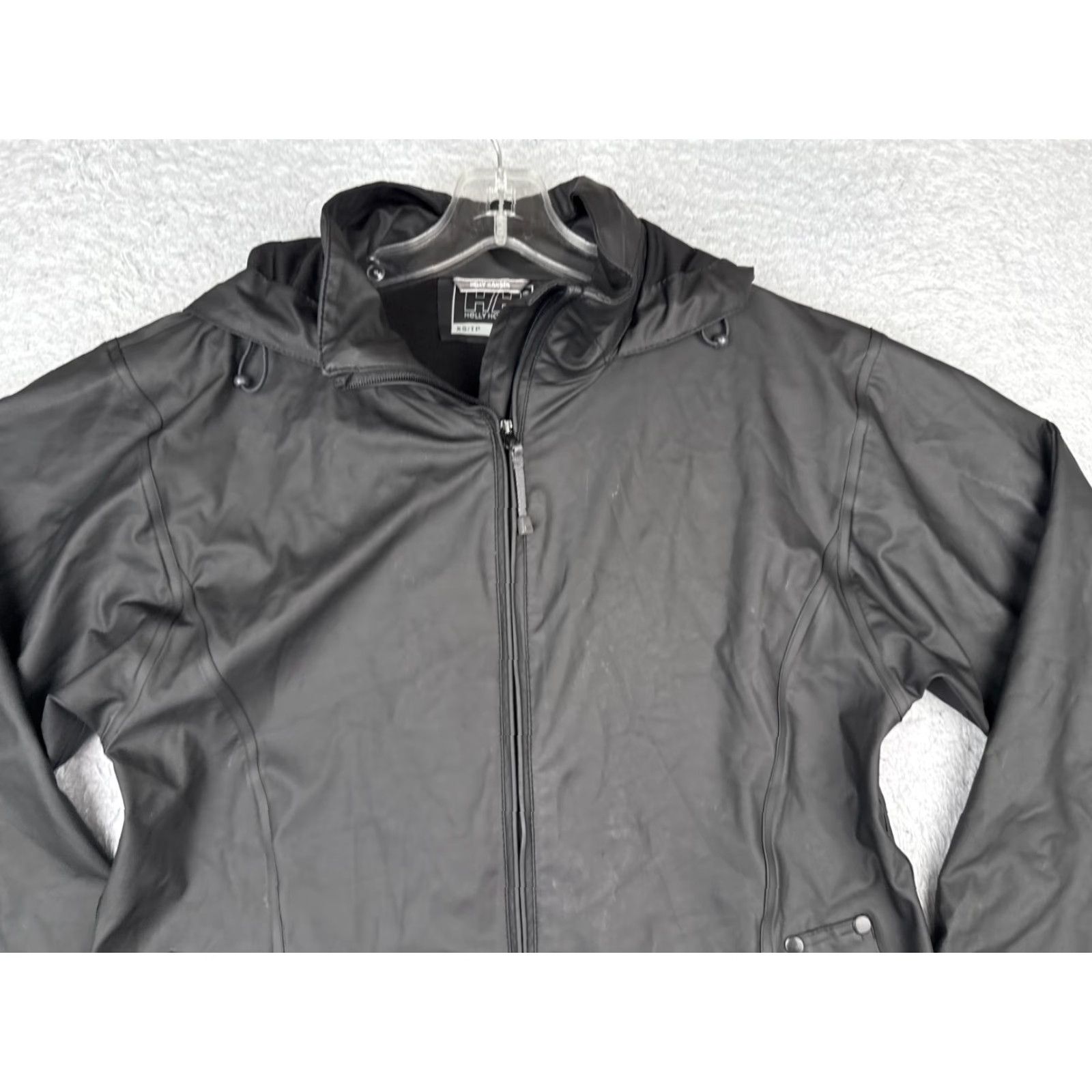 Helly Hansen Helly Hansen Jacket Mens Extra Small Black Polyurethane Shell Hooded Rain Wind Size US M / EU 48-50 / 2 - 7 Thumbnail