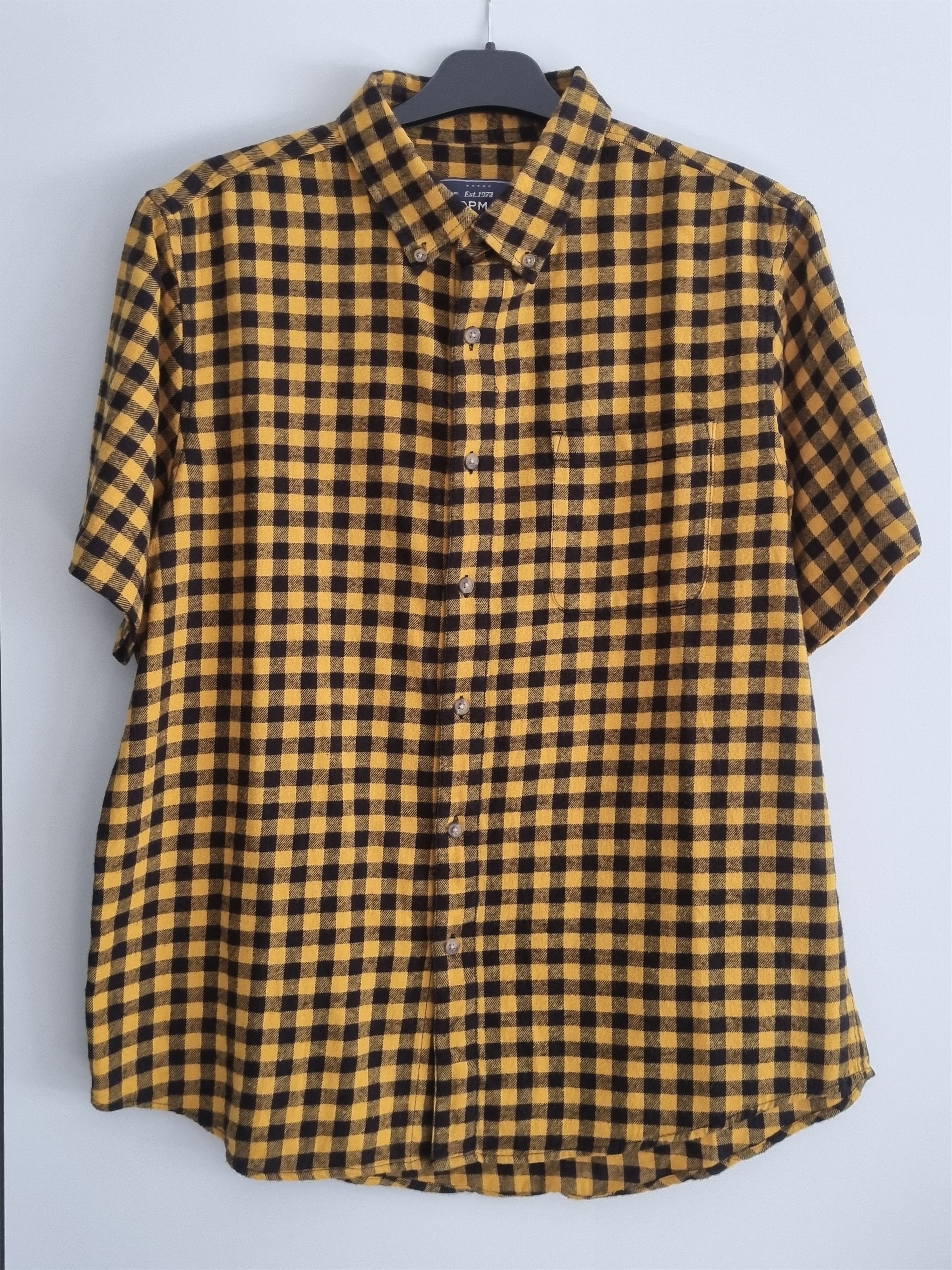 Topman yellow brushed gingham check shirt Size US L / EU 52-54 / 3 - 1 Thumbnail