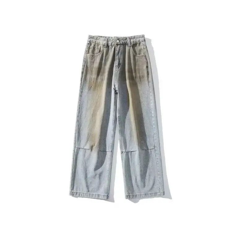 Japanese Brand Retro loose wide leg dirty dyed jeans Size US 32 / EU 48 - 5 Thumbnail