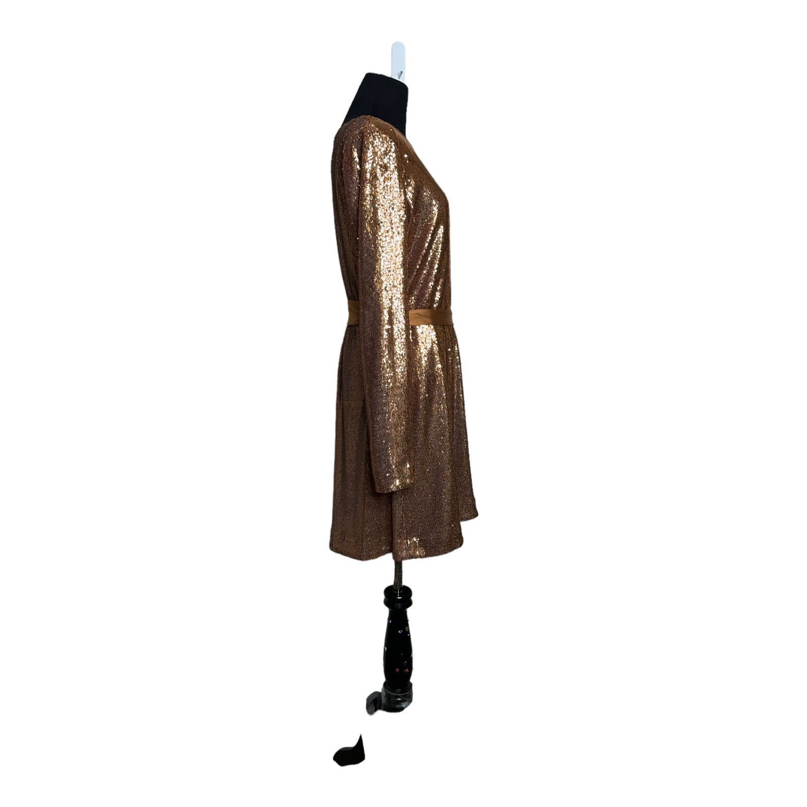 Ramy Brook Ramy Brook Hallie Gold Sequin Belted Mini Dress size S Size S / US 4 / IT 40 - 7 Thumbnail