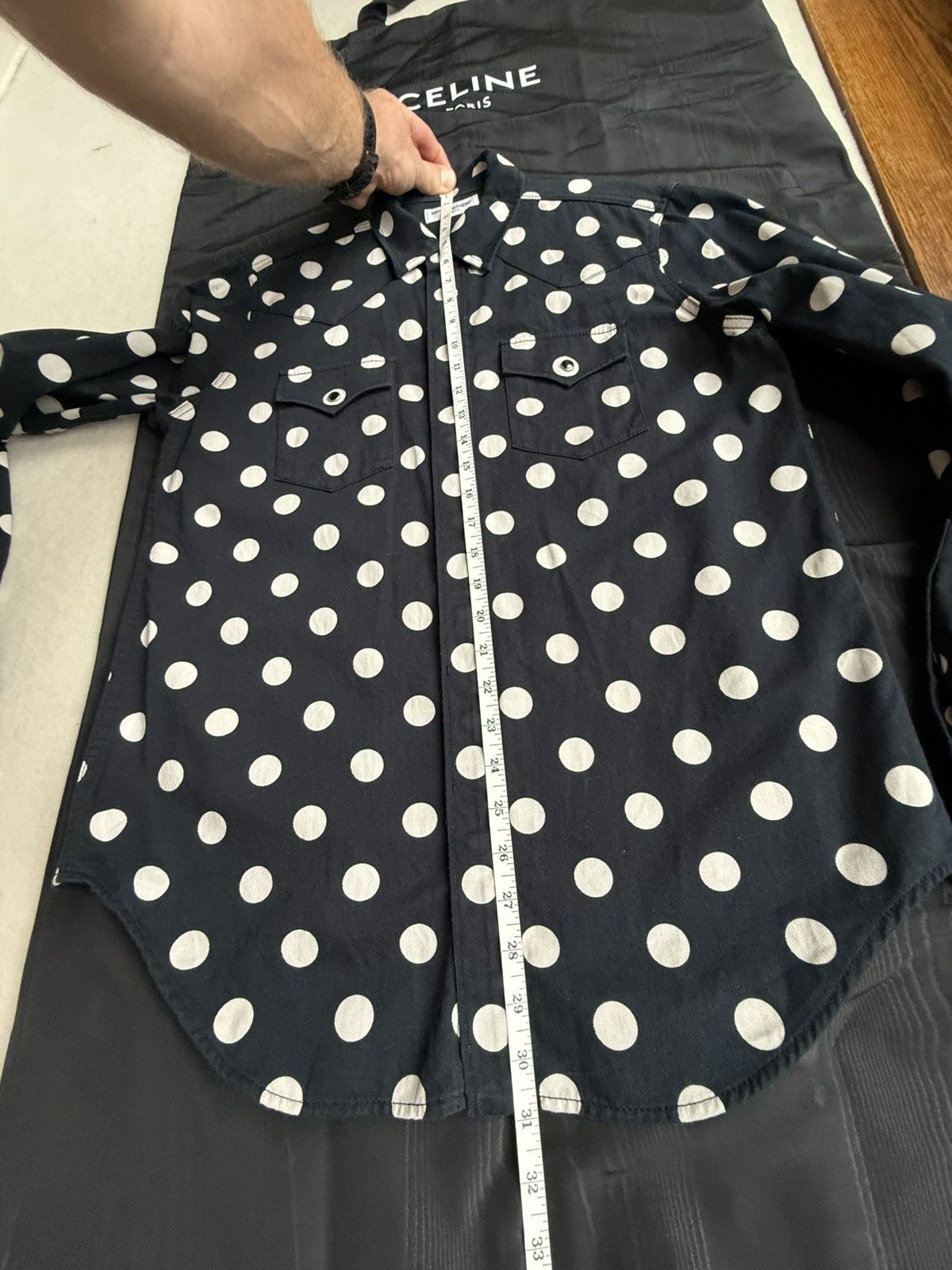 Saint Laurent Paris Saint Laurent black polka dot western denim shirt XL Grail Size US XL / EU 56 / 4 - 8 Thumbnail