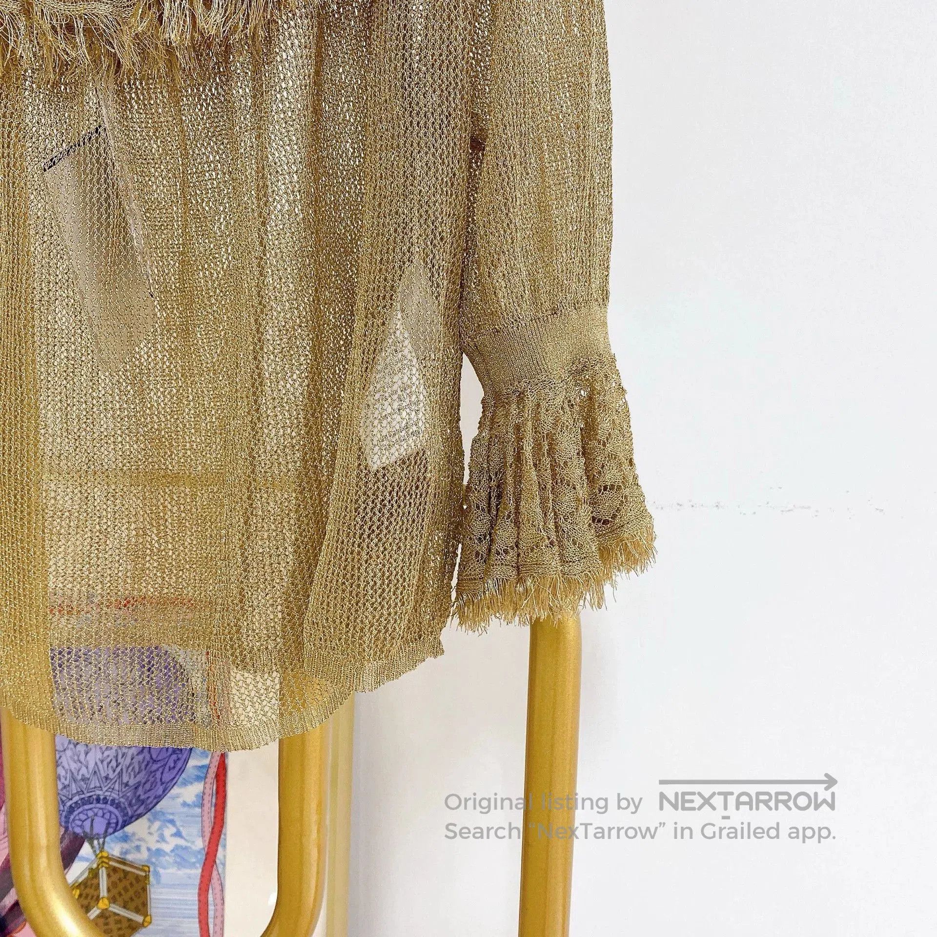 Dior DIOR Gold Mesh Top. Size XS / US 0-2 / IT 36-38 - 4 Thumbnail