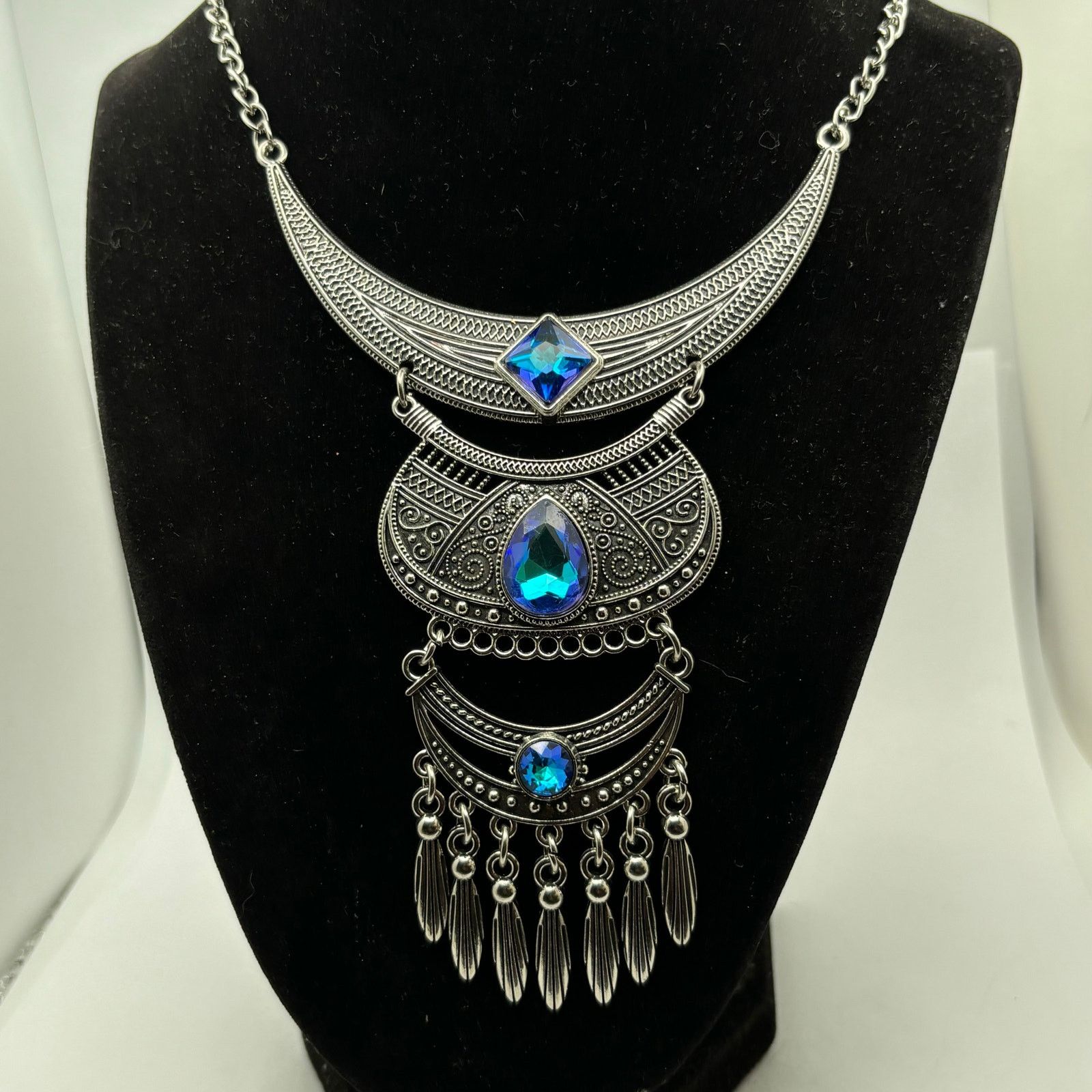 Other Vintage Silver & blue necklace Size ONE SIZE - 2 Thumbnail