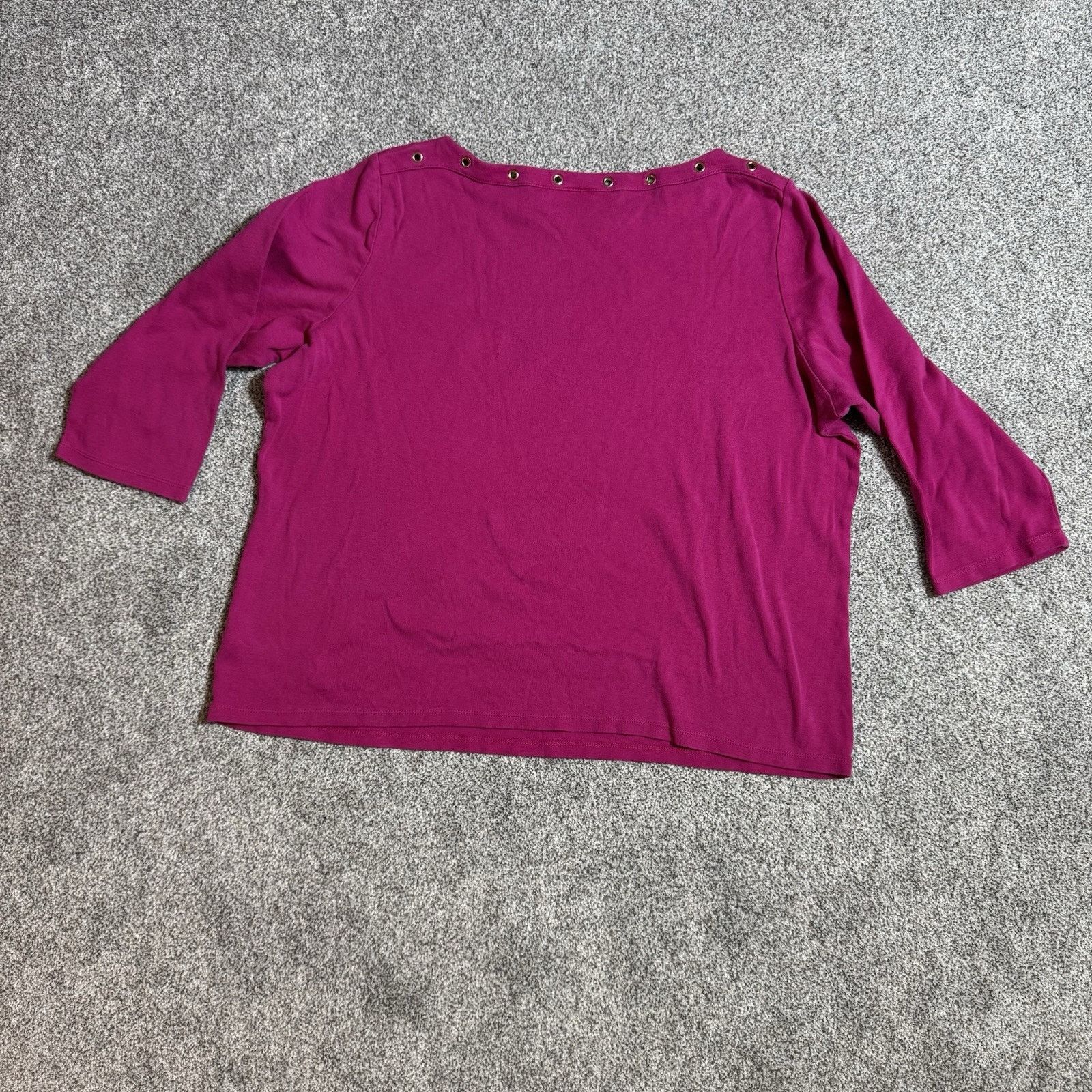 Other Rafaella Top Womens 2X Plus Grommet Embellished Mod Hot Pink Size XXL / US 16-18 / IT 52-54 - 7 Thumbnail
