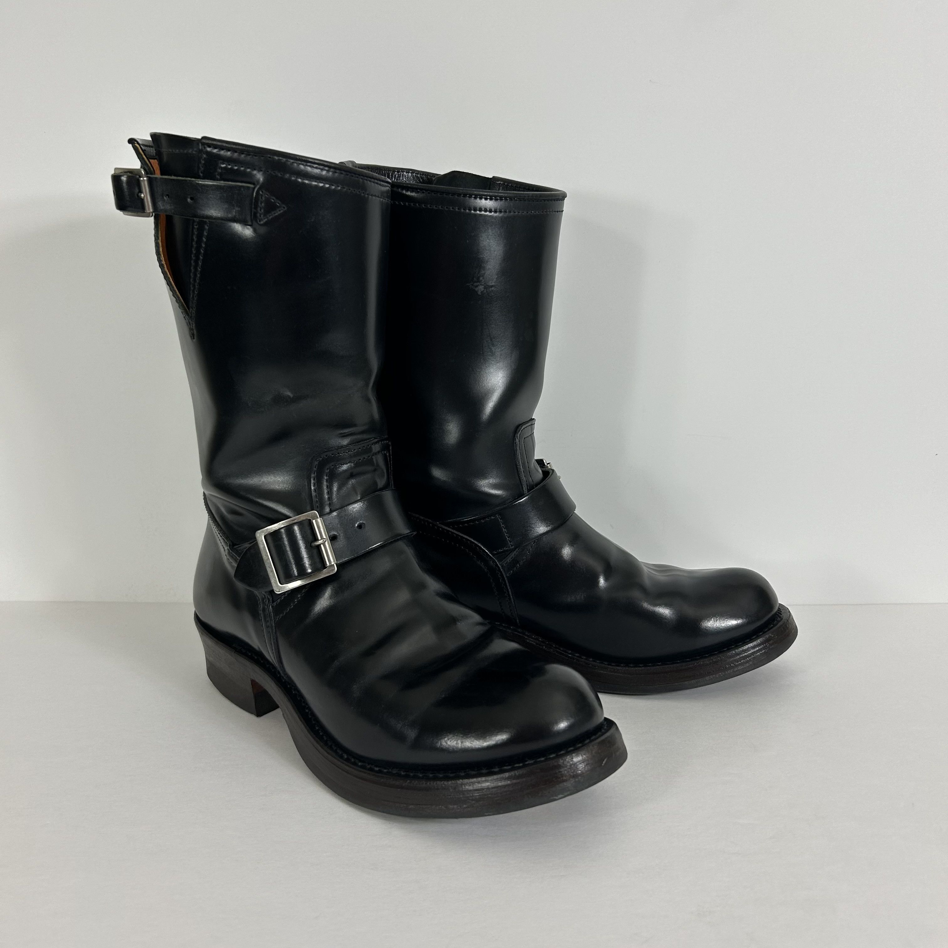 image of Buco The Real Mccoys Shell Cordovan Engineer Boots Size 8D in Black, Men's