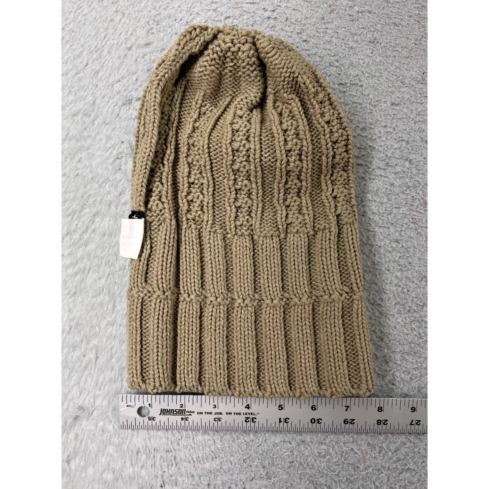 Vintage Dot Dash Beanie Womens One Size Beige Knit 100% Acrylic Ski Winter Hat Beanie Adult Womens 1SZ Beige 90s Theme? (No, keep to item) Size ONE SIZE - 4 Thumbnail