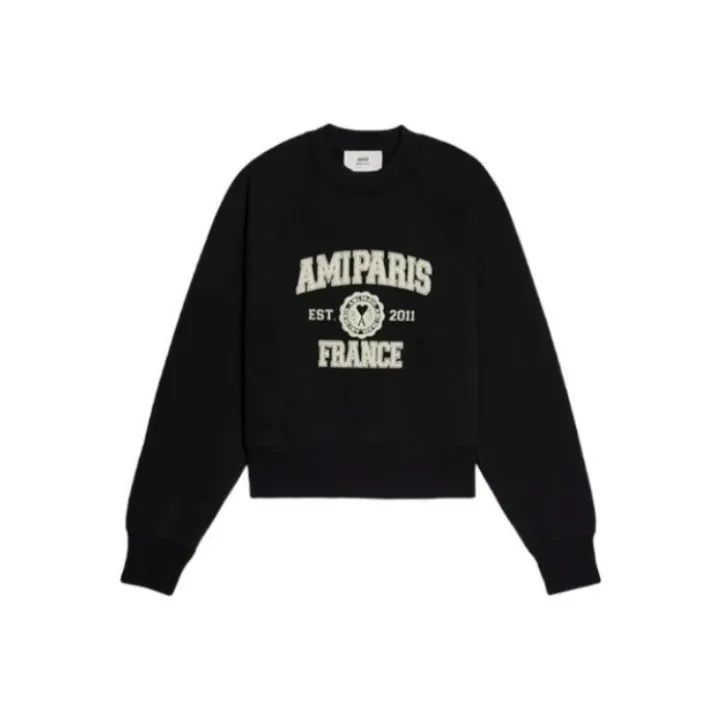 AMI AMIPARIS Black Logo Print Sweatshirt for Men and Women 0079 Size US XS / EU 42 / 0 - 1 Thumbnail