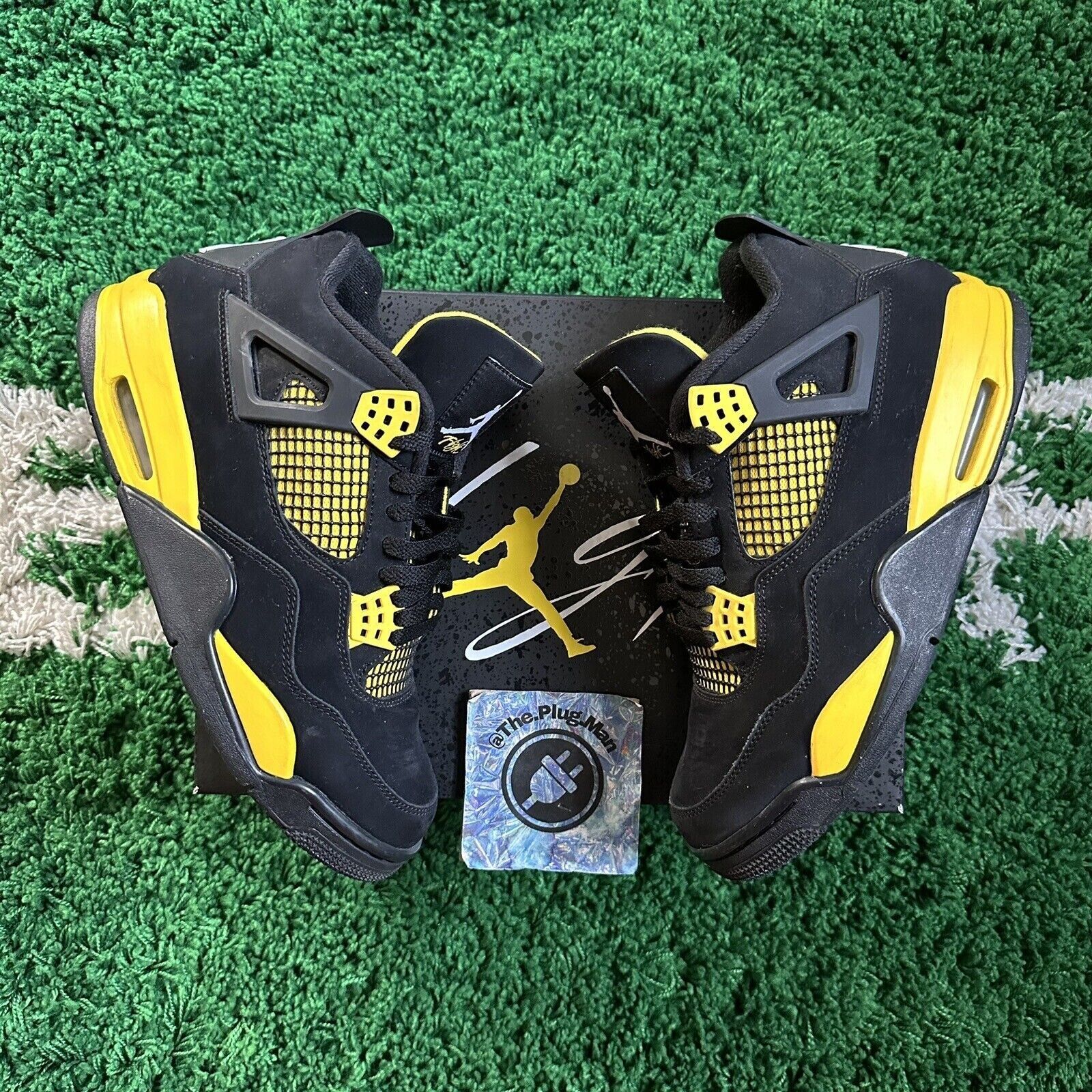 Pre-owned Jordan Brand 4 Retro Mid Thunder Shoes In Yellow