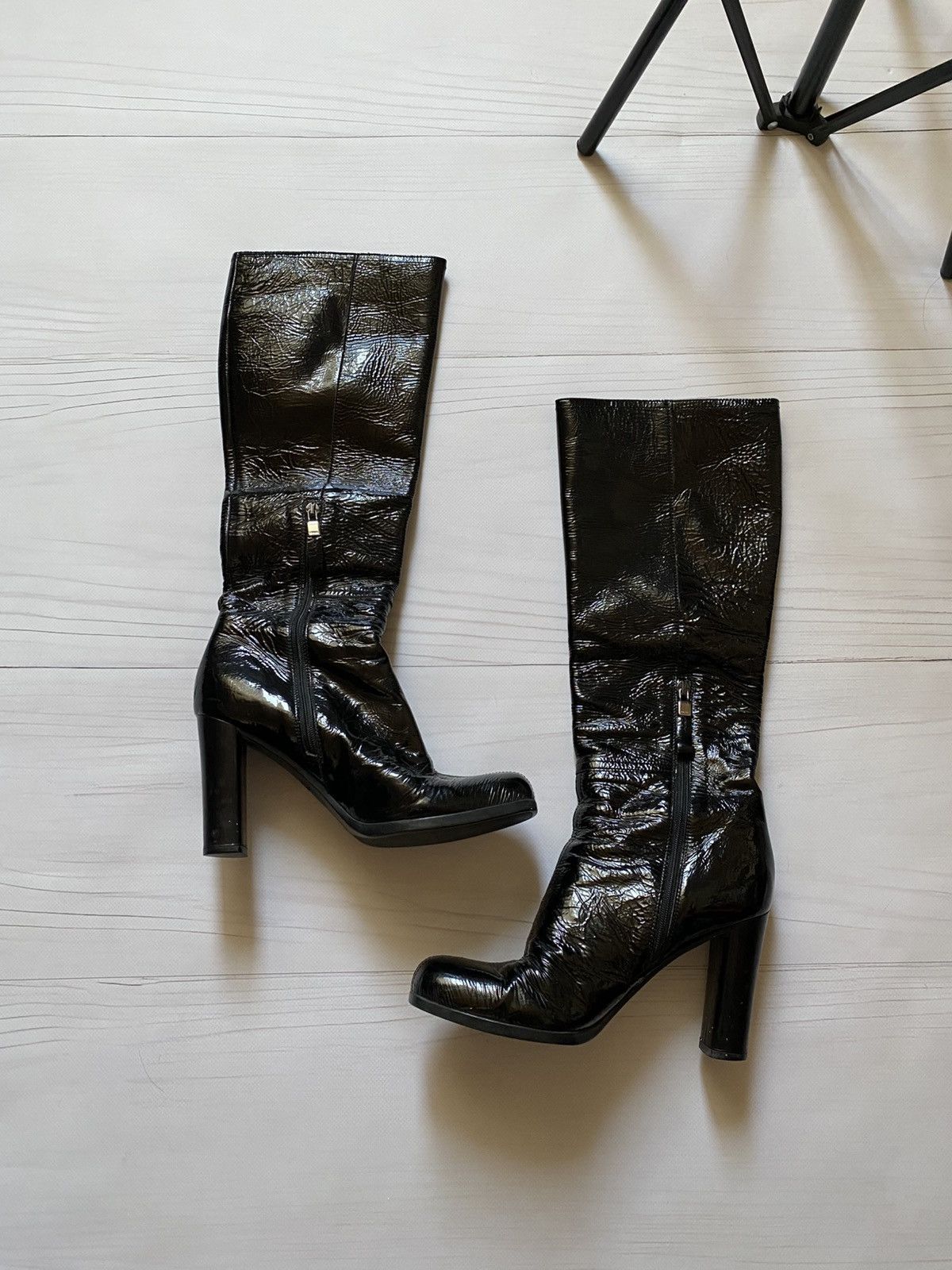 Prada Prada Sport Patent Leather Knee Boots Size US 8 / IT 38 - 5 Thumbnail