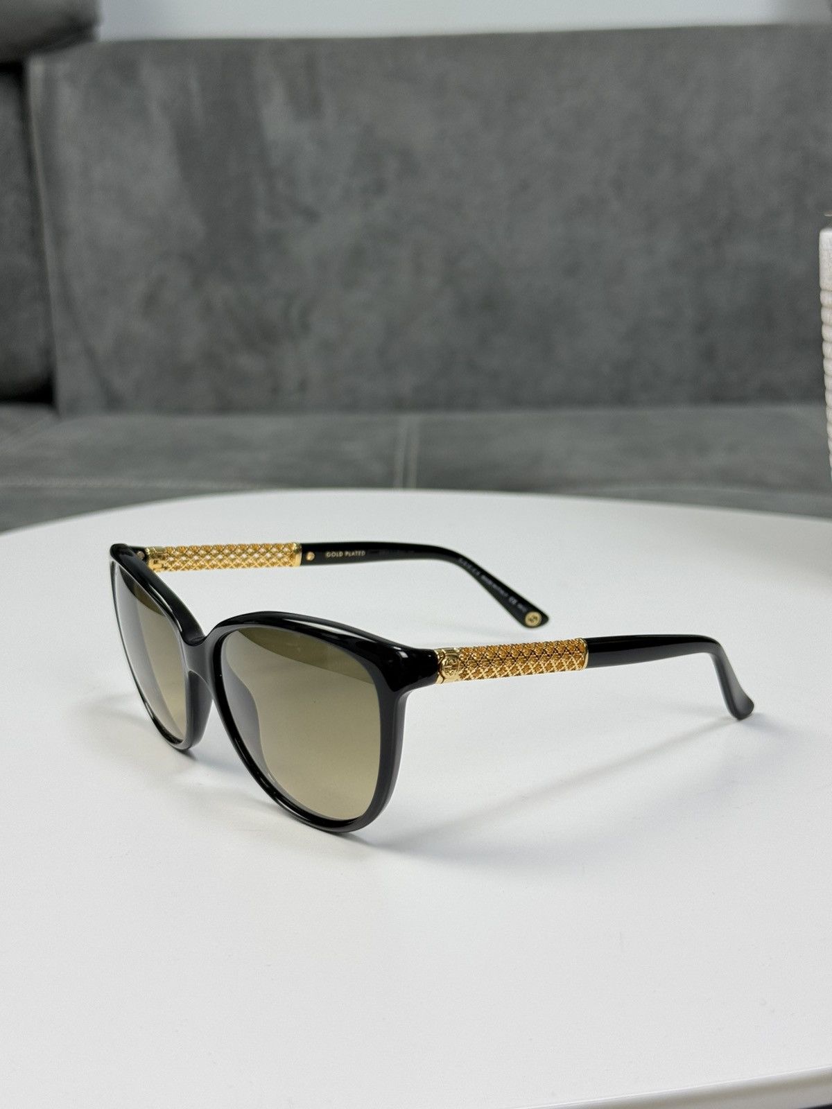 Gucci Gucci Gold Plated Black Sunglasses GG3692 Cat Eye Size ONE SIZE - 7 Thumbnail