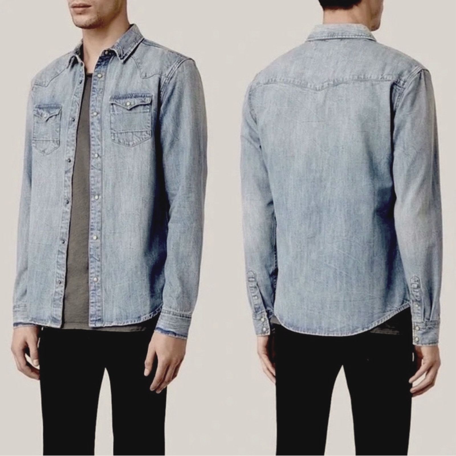 Allsaints All Saints Denim Shirt in Blue | Size M Size US M / EU 48-50 / 2 - 6 Thumbnail
