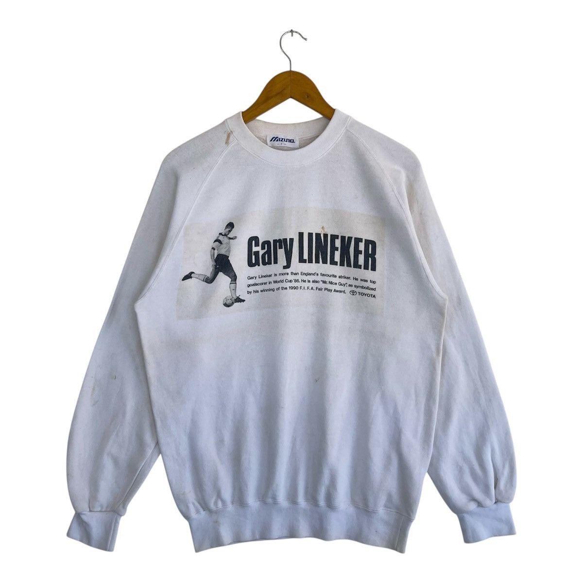 Rap Tees VINTAGE 90s Mizuno x Gary Lineker "Mr. Nice Guy" Sweatshirt Size US M / EU 48-50 / 2 - 1 Thumbnail