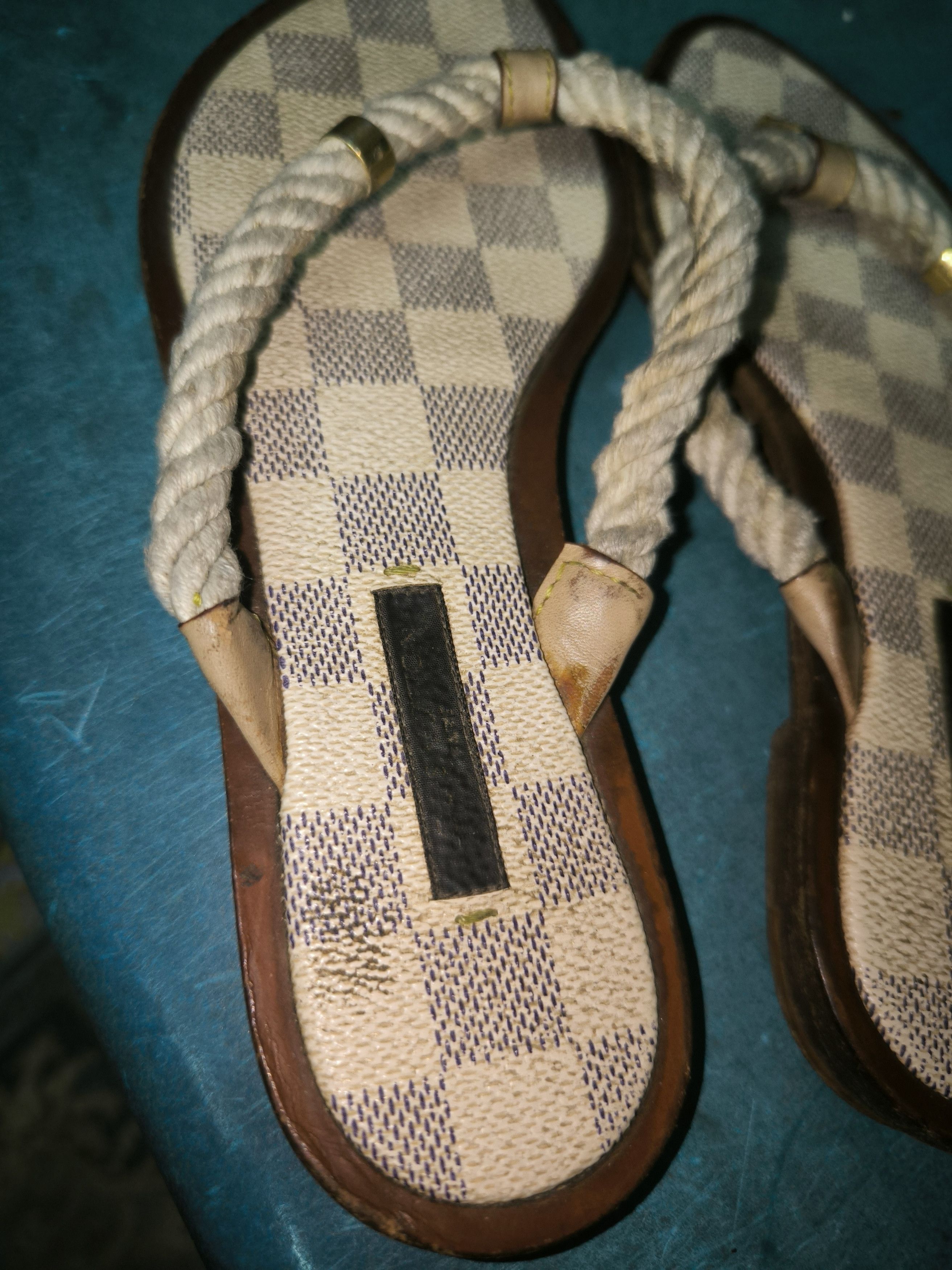 Louis Vuitton Damier Azur Rope Sandal Size US 5.5 / IT 35.5 - 17 Thumbnail