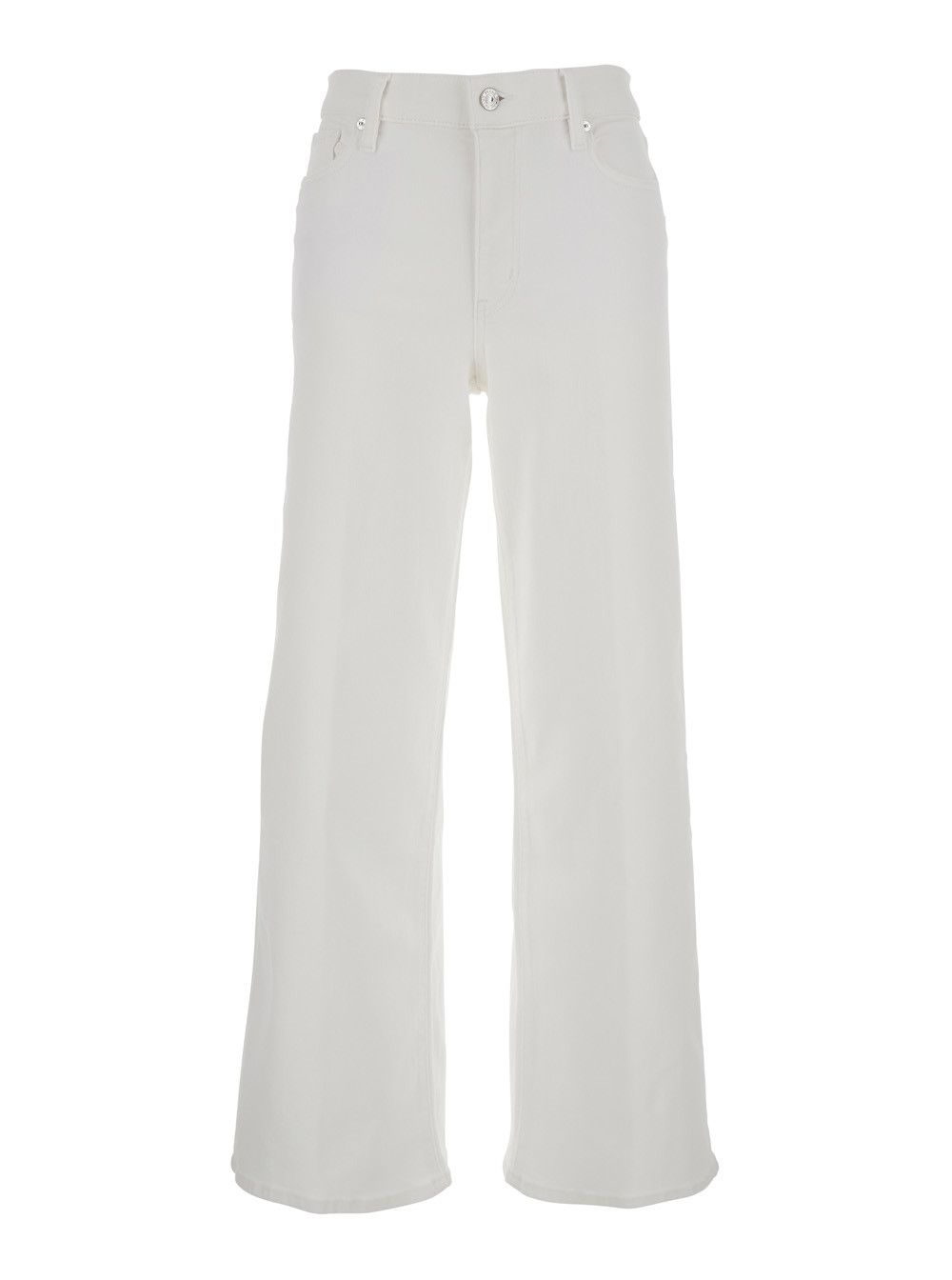 Frame Jeans 'Le Slim Palazzo' with Belt Loops and Wide Leg in White Denim for Women Size 31" - 1 Thumbnail