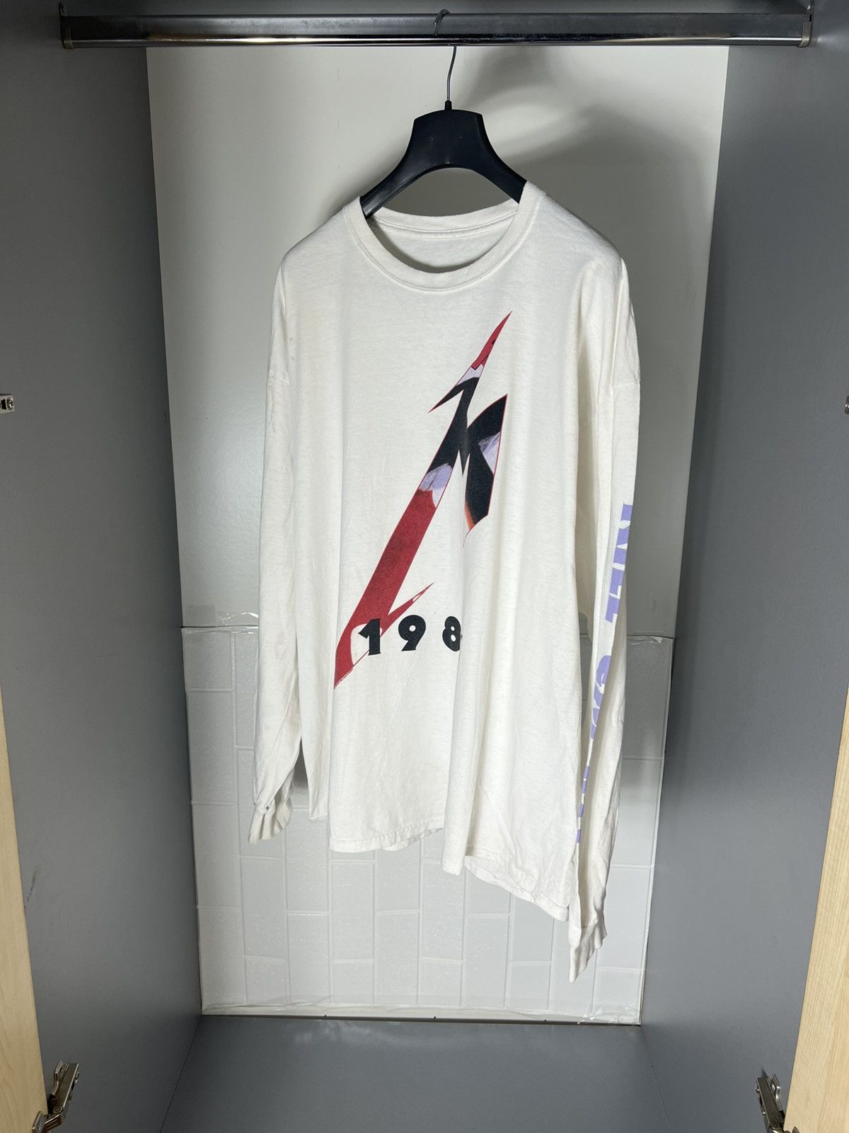 Band Tees × Vintage VERY RARE METALLICA LONG SLEEVE WORLD TOUR 1983 ROCK T-SHIRT Size US XXL / EU 58 / 5 - 3 Thumbnail