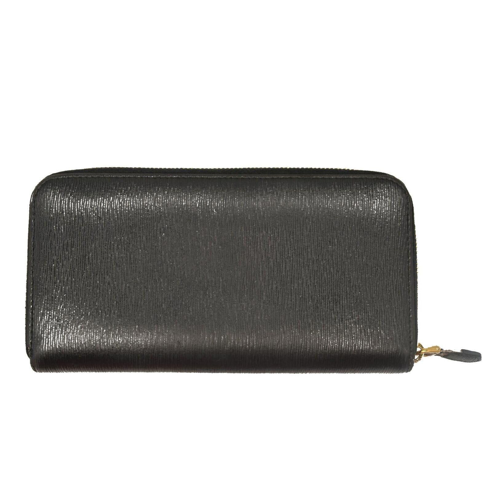 Prada Prada Saffiano Metal Zip Around Wallet Black Size ONE SIZE - 2 Thumbnail
